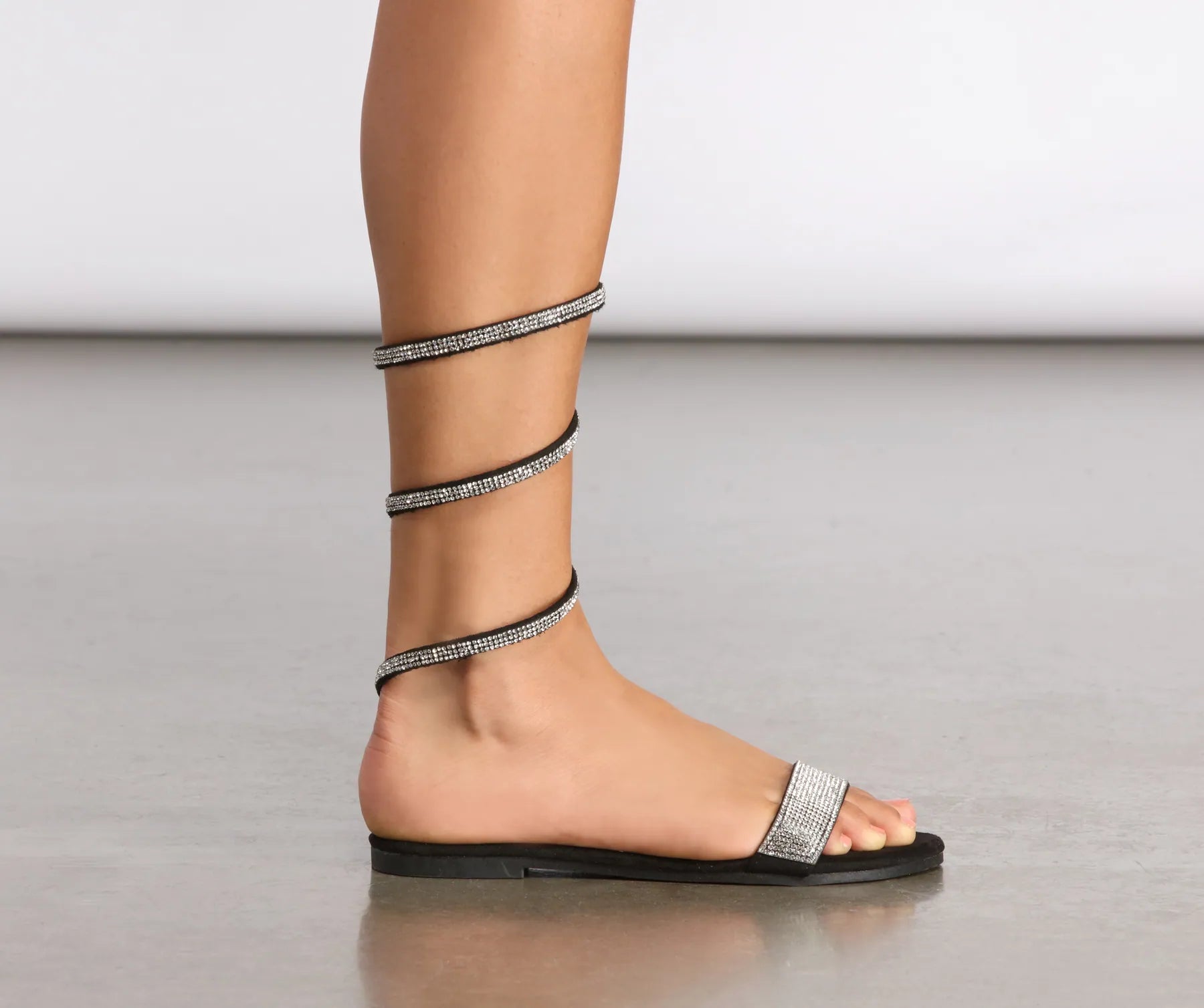Wrapped In Rhinestones Wrap Sandals - Image 2