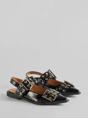 Trendy Look Pointed Toe Buckle Slingback Flats