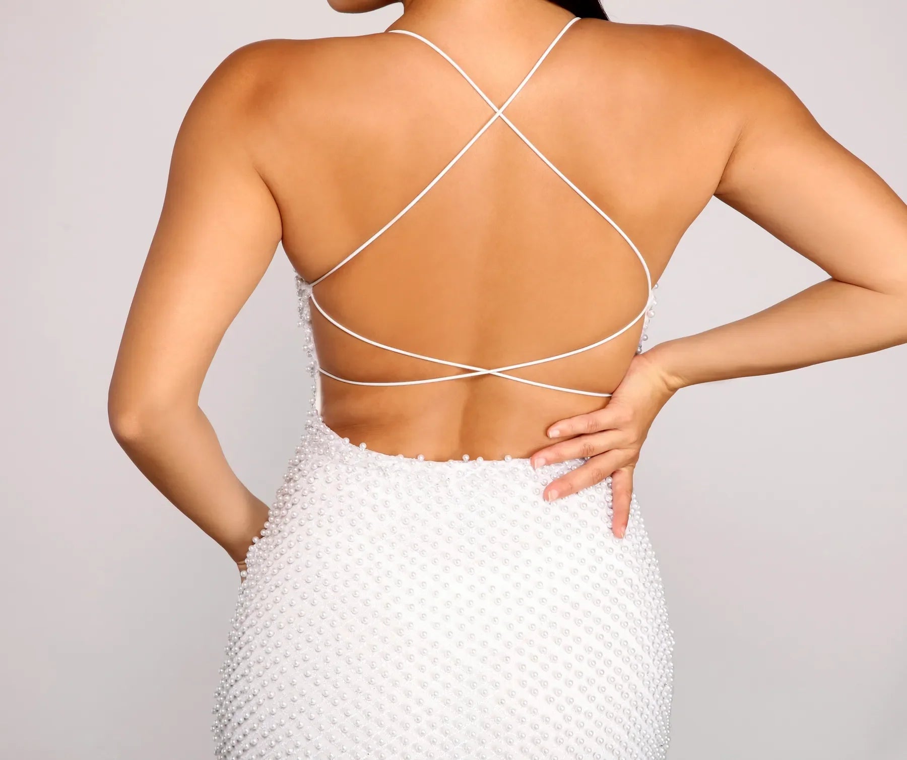 Brigitta Pearl Embroidered Mini Dress - Image 9