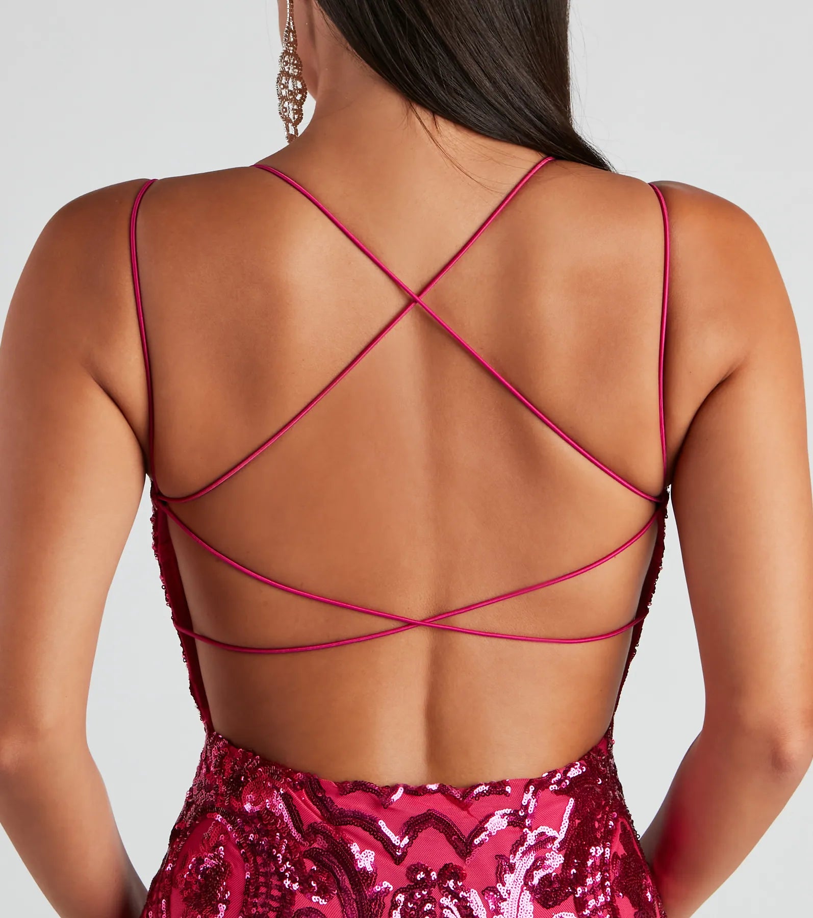 McKenzie Formal Sequin Strappy Dress - Image 4