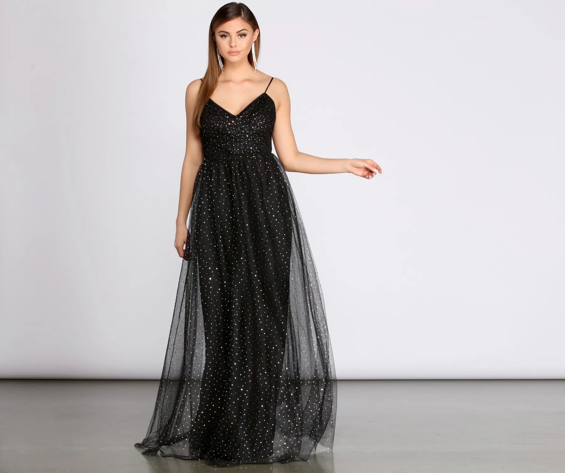 Parker Heat Stone Tulle Dress - Image 3