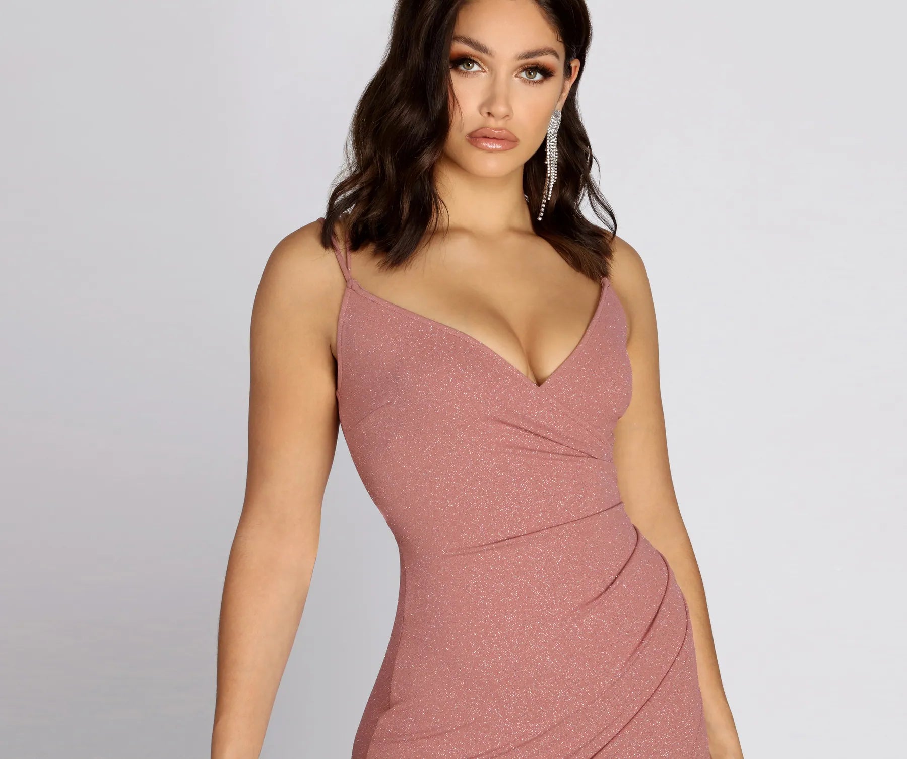 Stacia Glitter Crepe Formal Dress - Image 3