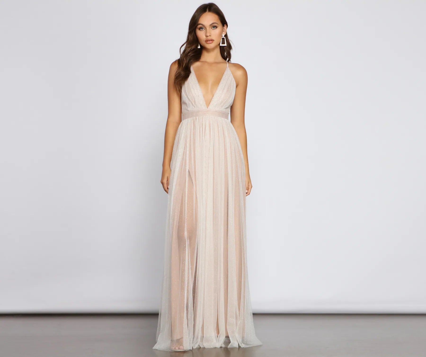 Corinne Glitter Tulle A-Line Formal Dress - Image 5