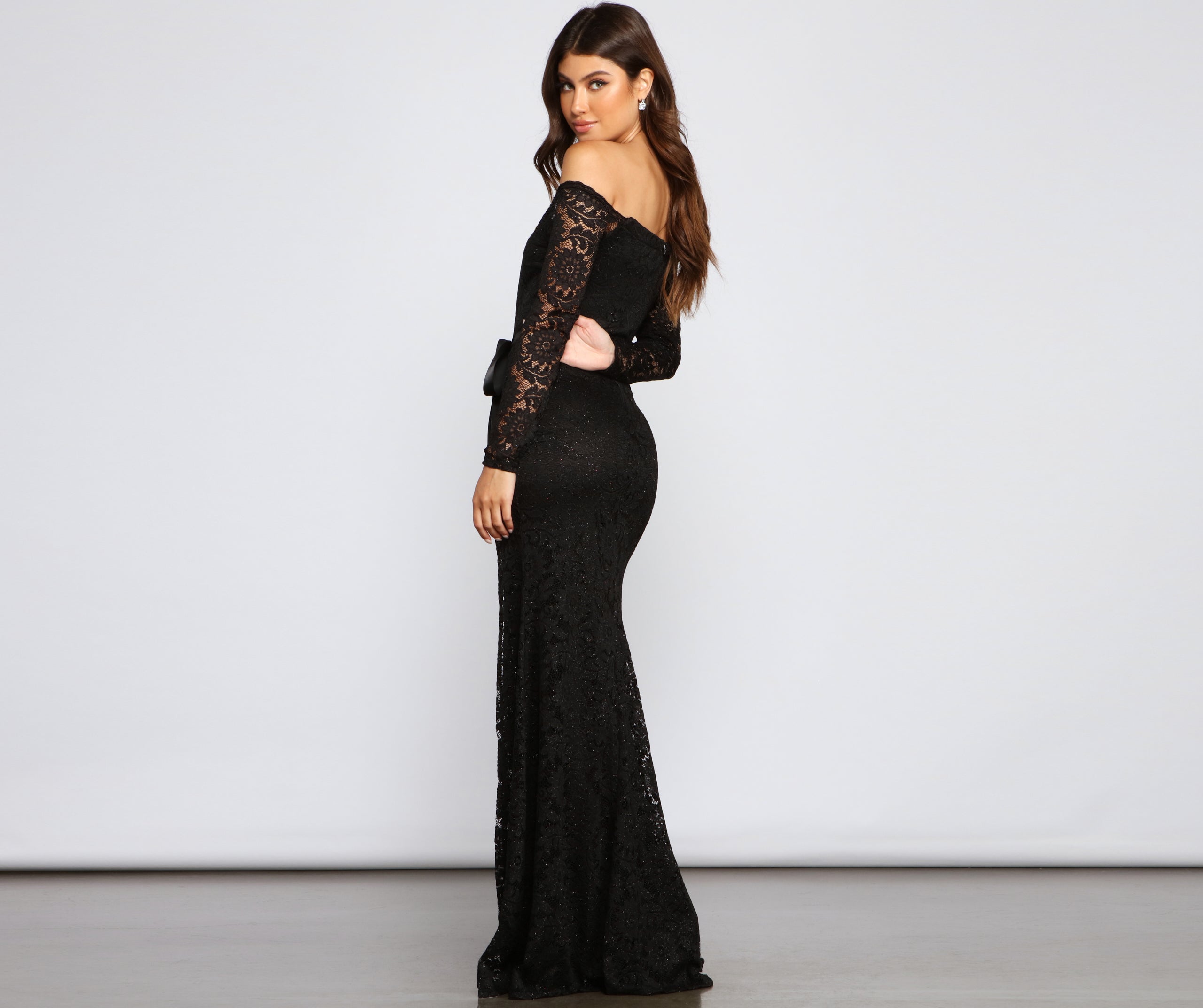 Audrey Glitter Lace Mermaid Dress - Image 2