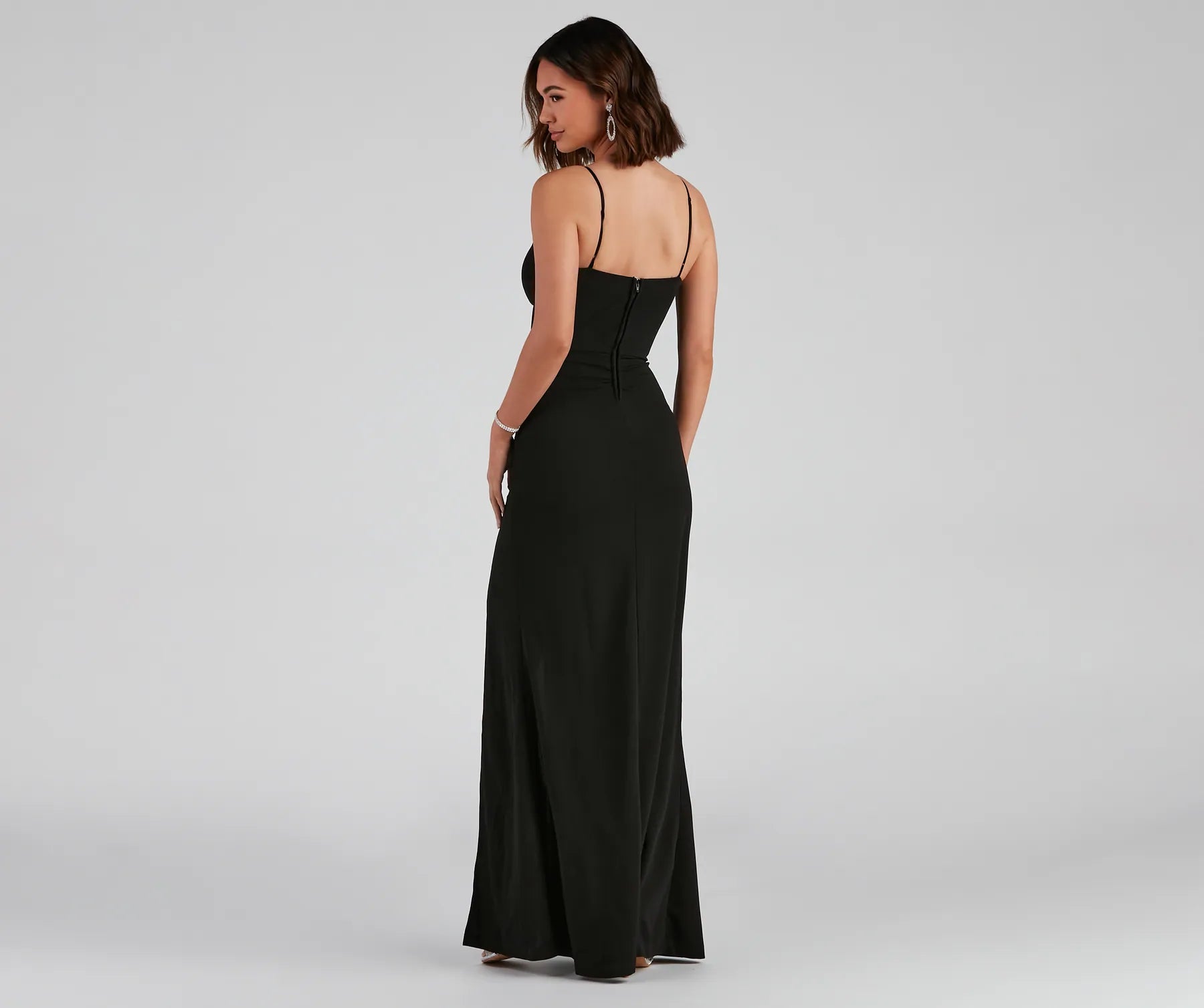 Alexia Formal High Slit Illusion Dress - Image 2