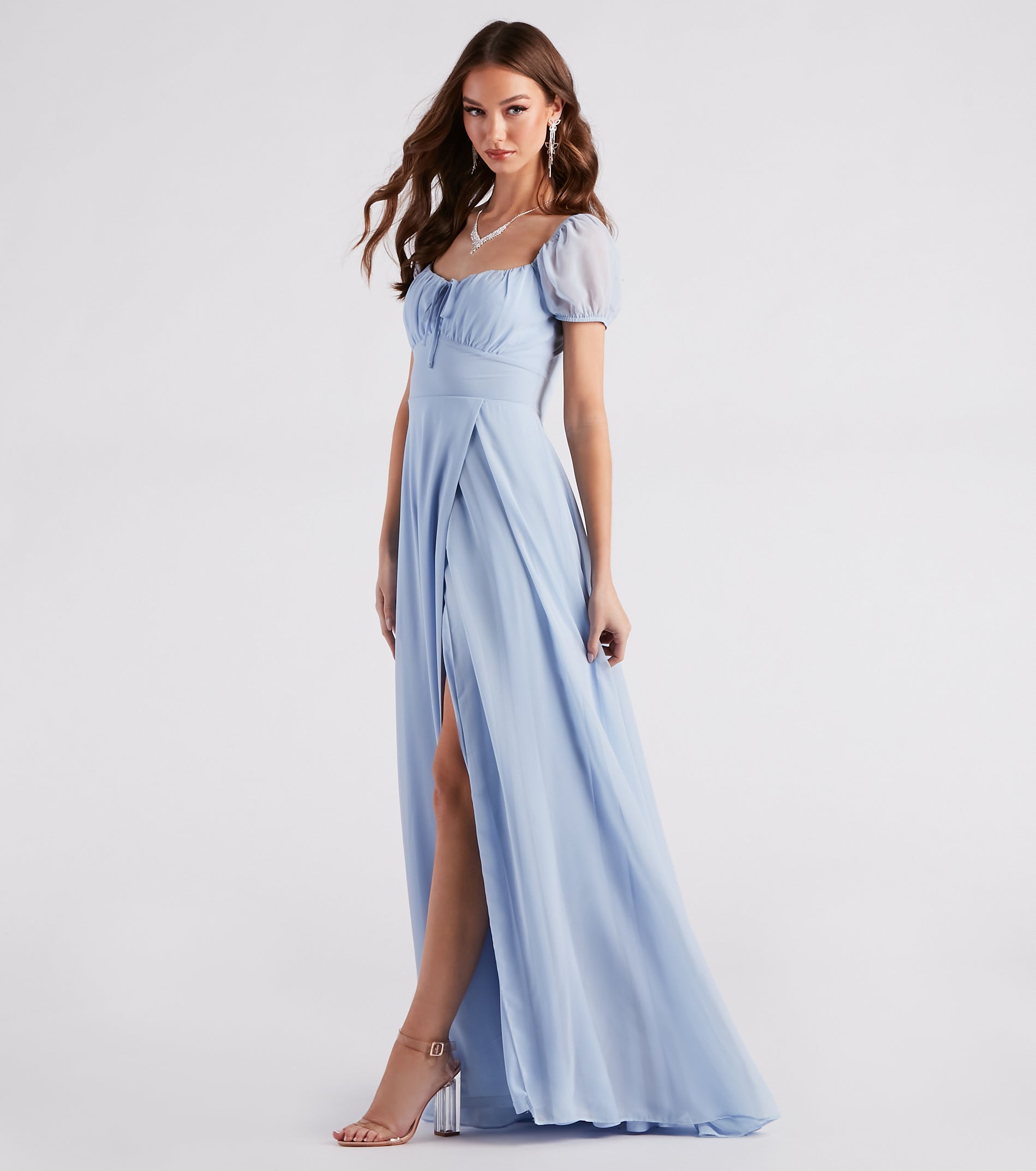 Idina Formal Chiffon Slit Long Dress - Image 3