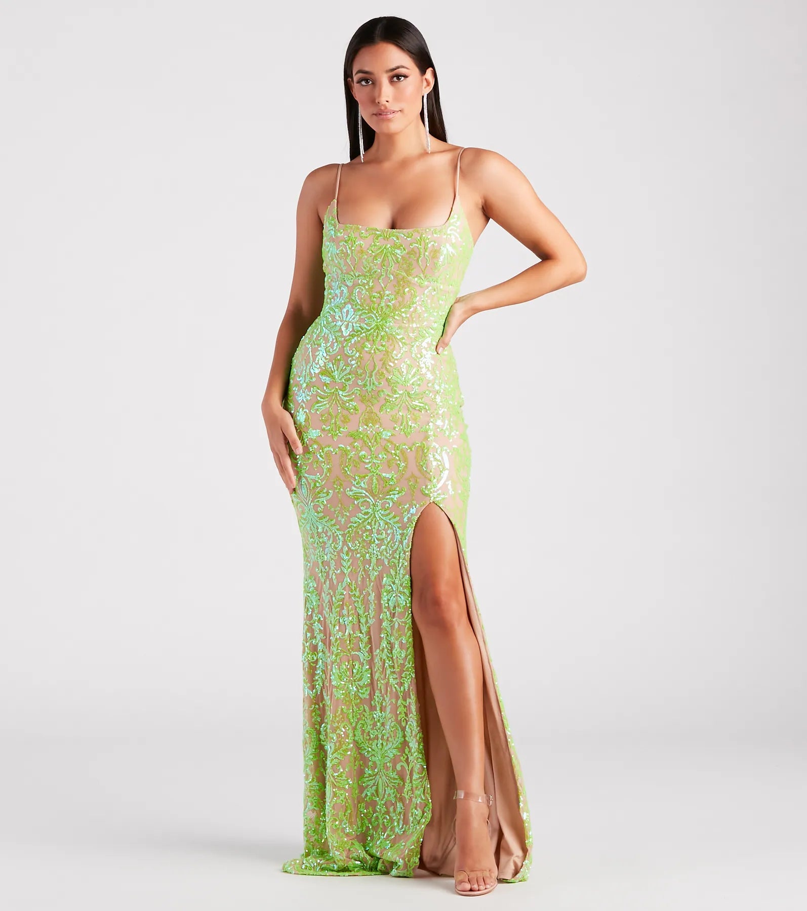 Brandy Formal Sequin Lace-Up Mermaid Dress - Image 3