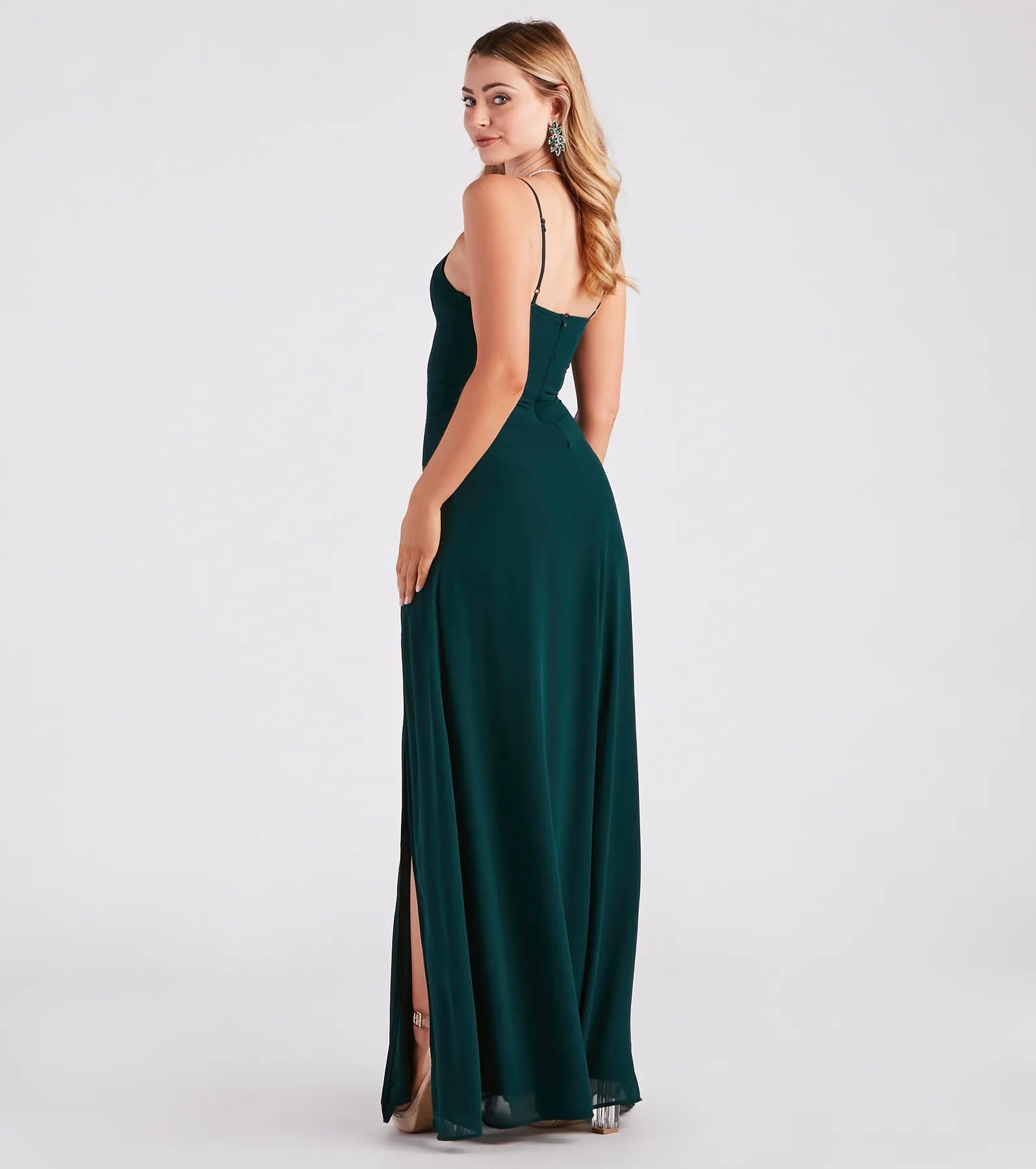 Bella Formal Chiffon A-Line Long Dress - Image 2