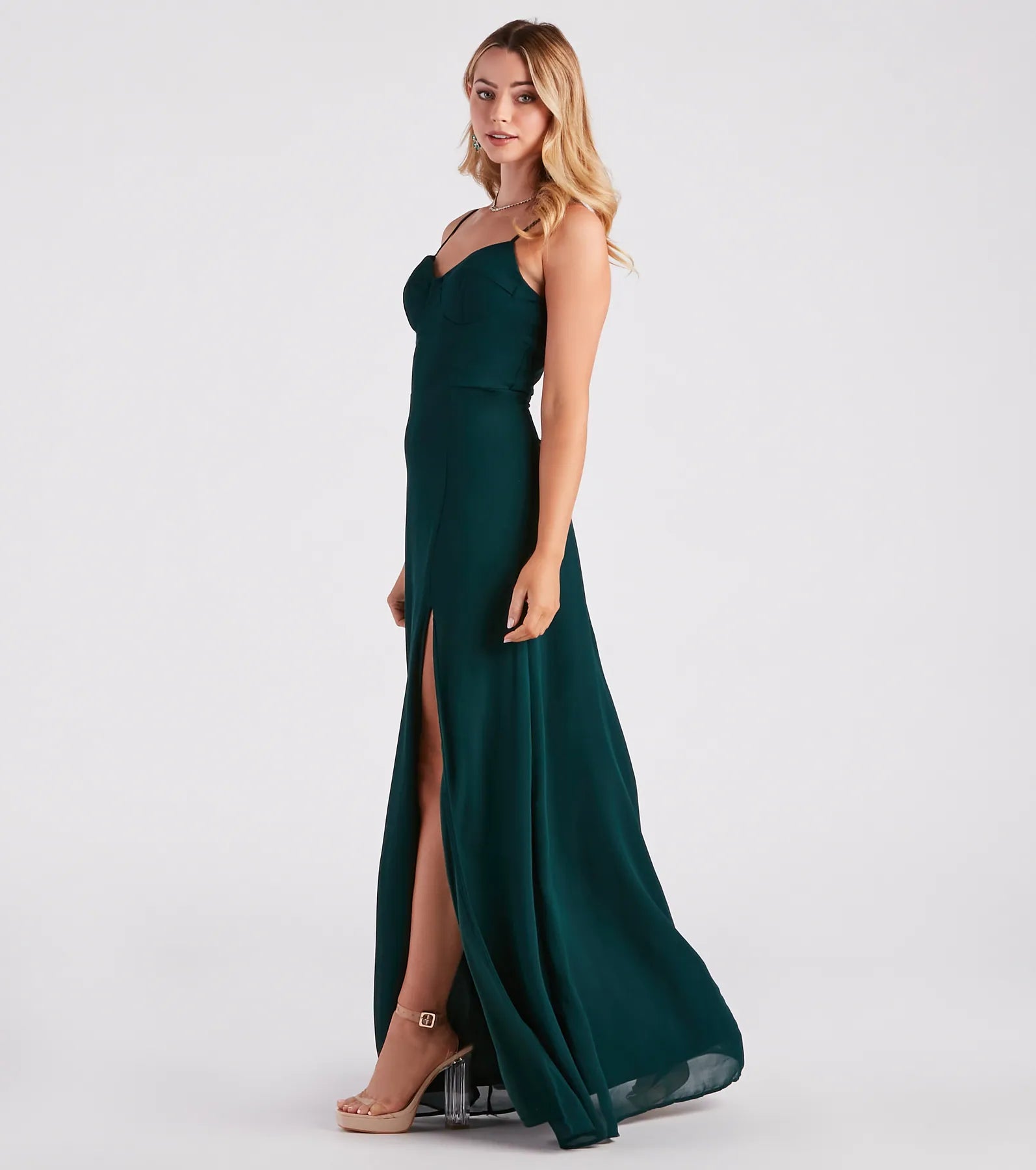 Bella Formal Chiffon A-Line Long Dress - Image 3