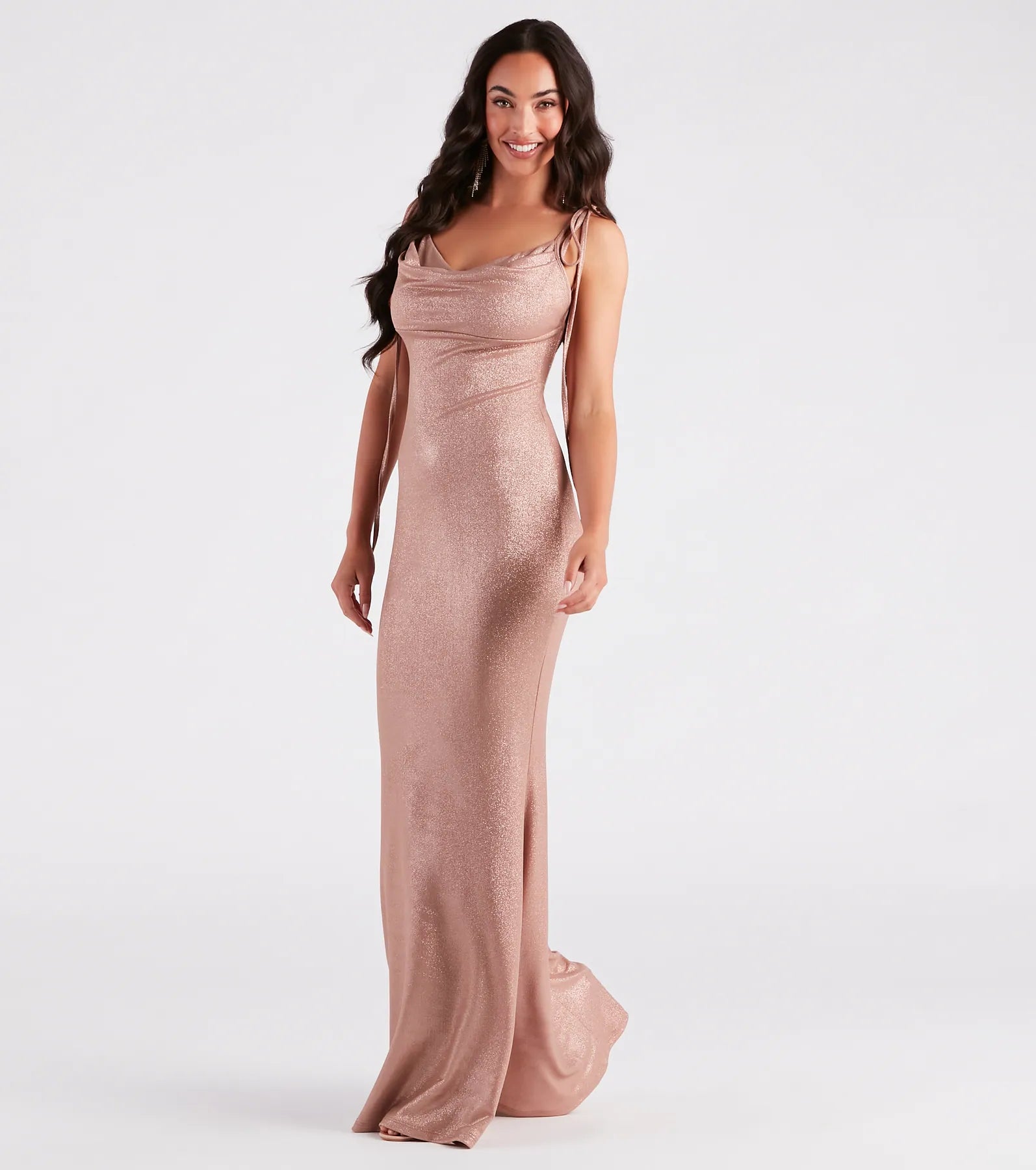 Presley Formal Foiled Metallic Mermaid Dress - Image 7