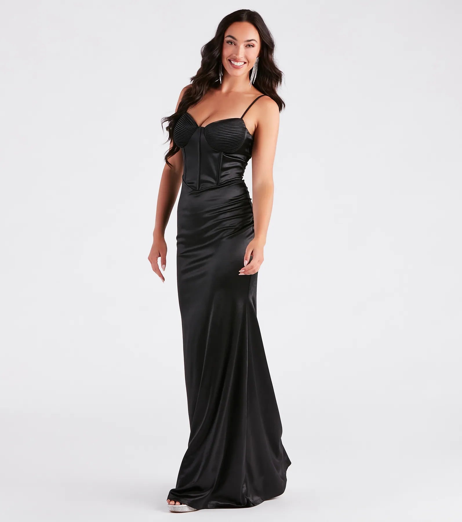 Jaycee Formal Satin Corset Mermaid Dress - Image 7