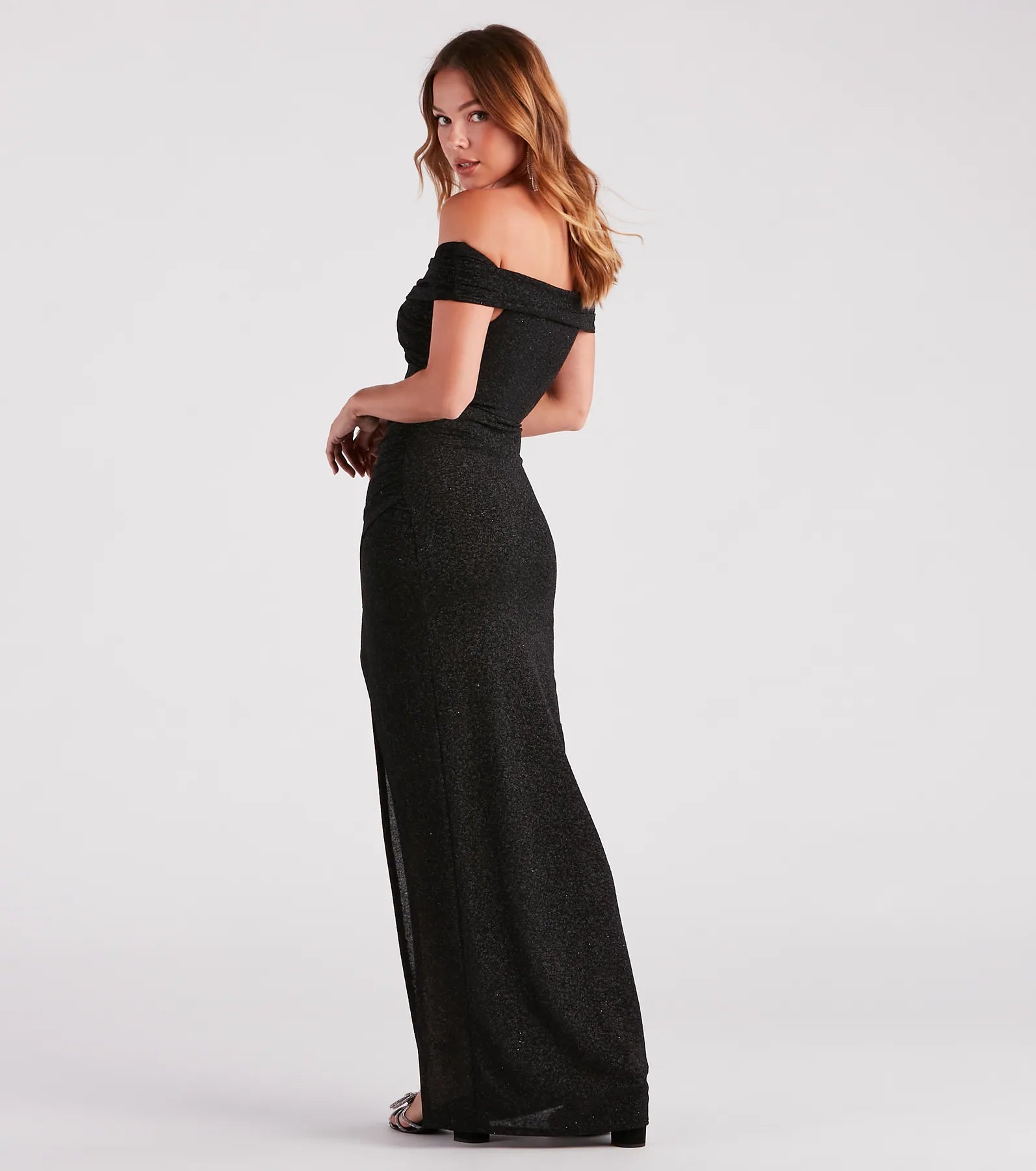 Bebe Formal Glitter Wrap Dress - Image 2