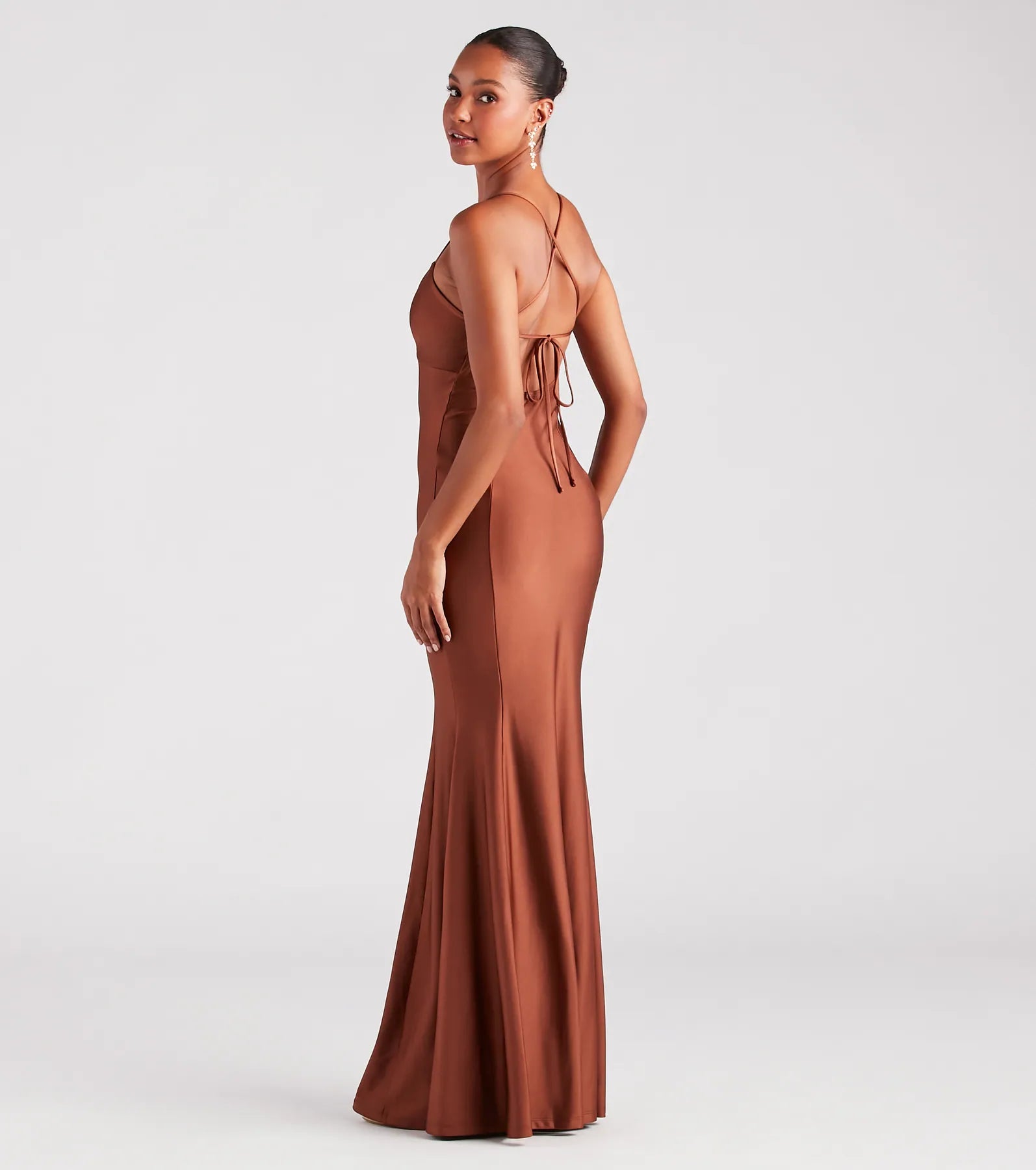 Laine Formal Lace-Up Mermaid Long Dress - Image 2