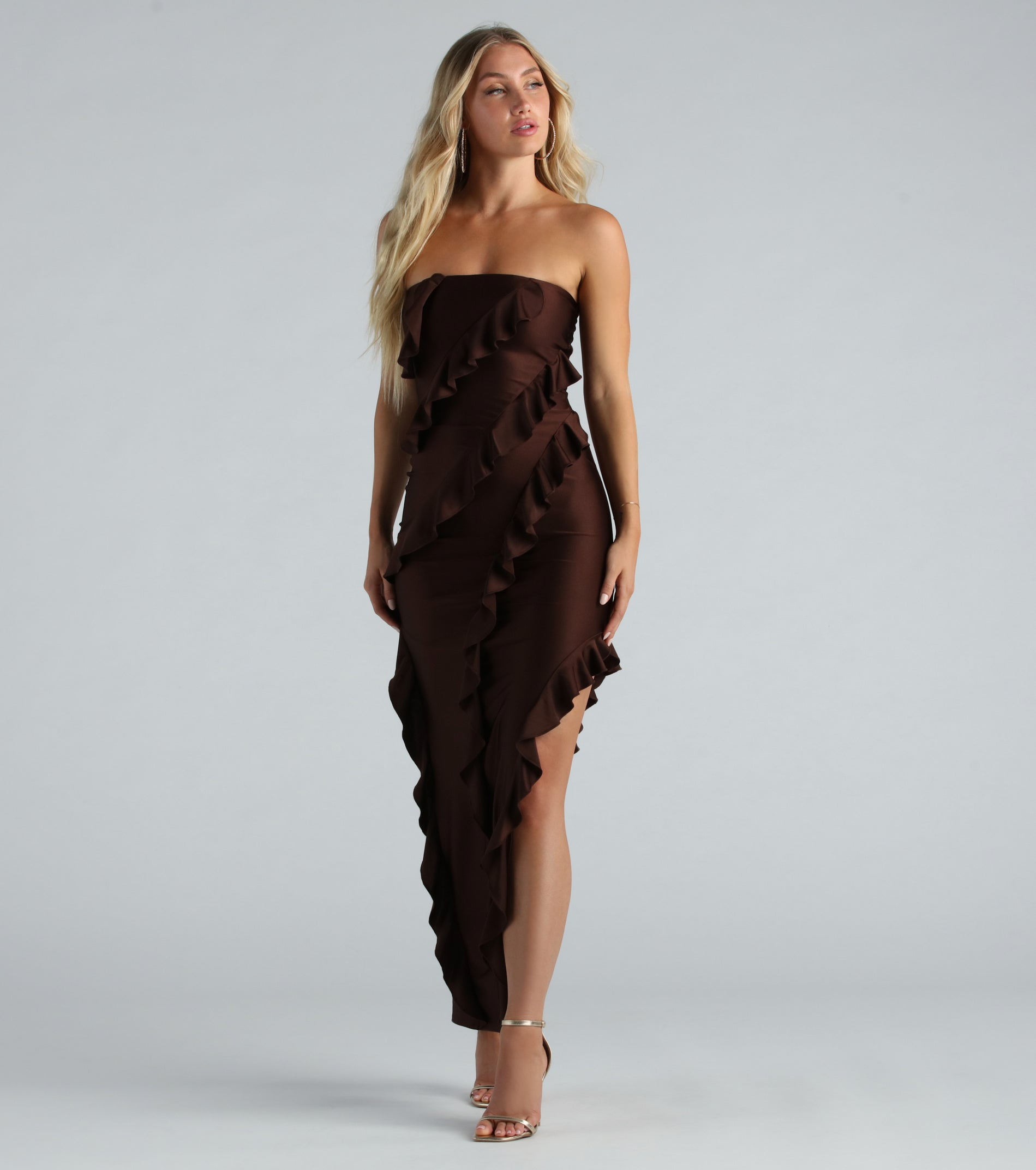Shayna Formal Strapless Ruffled Long Dress - Image 5