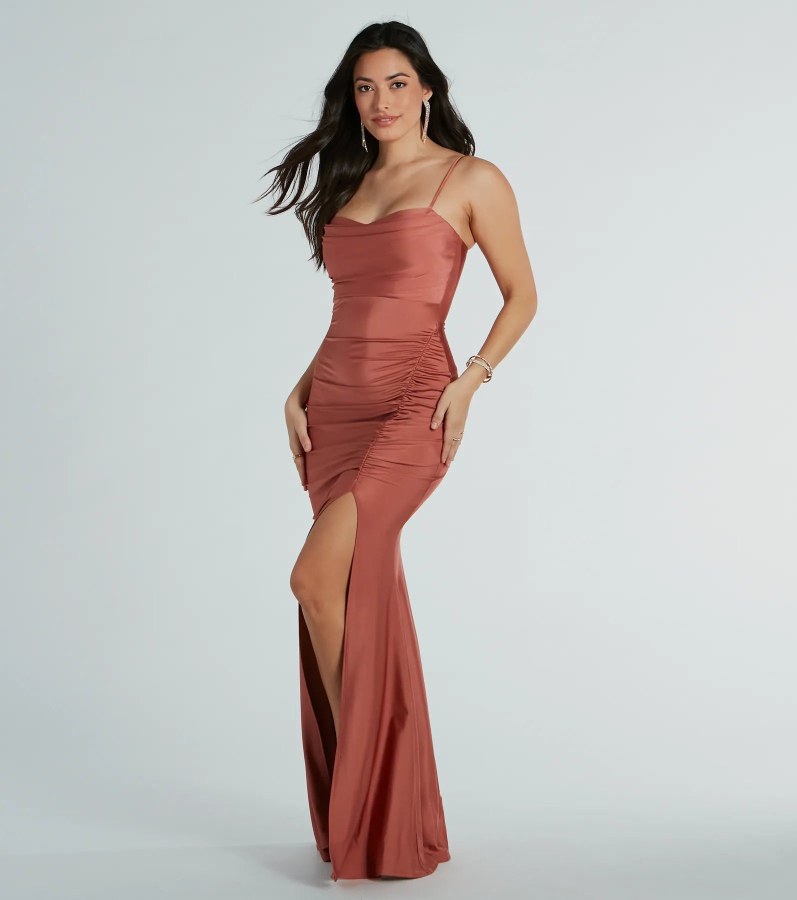 Marsha Cowl Neck Mermaid Formal Dress - Image 3