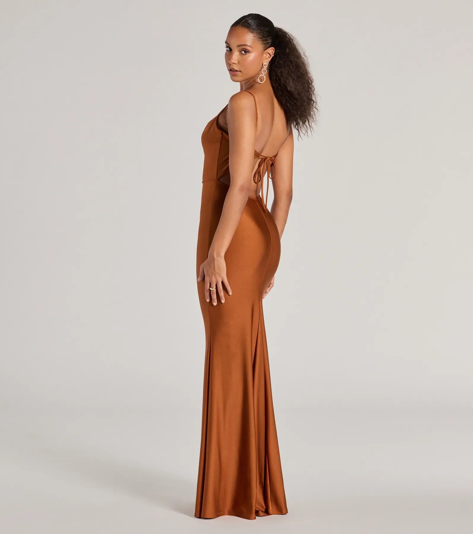 Virginia Cowl Neck Tie-Back Mermaid Formal Dress - Image 2