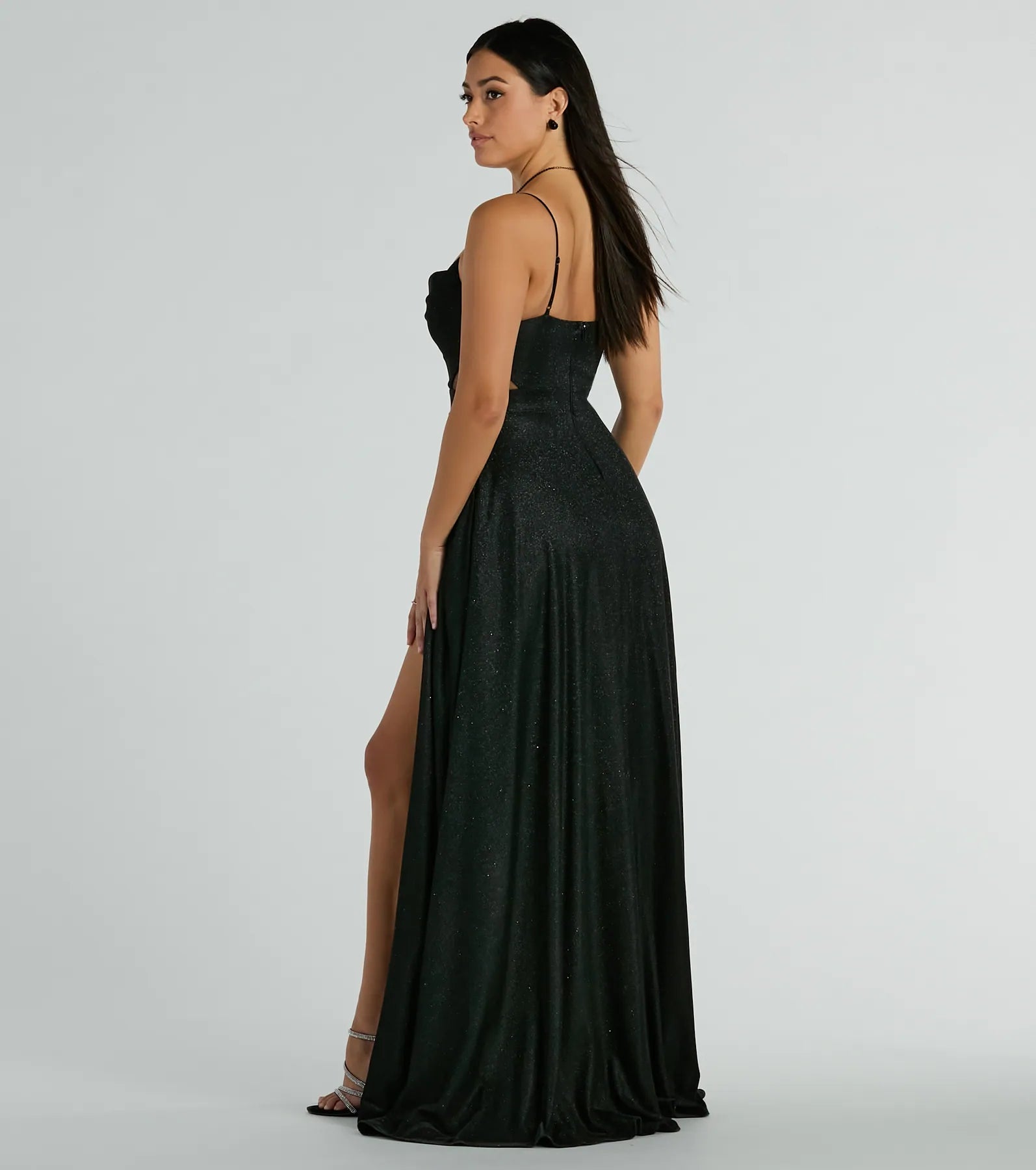 Emmeline Glitter Woven A-Line Formal Dress - Image 6