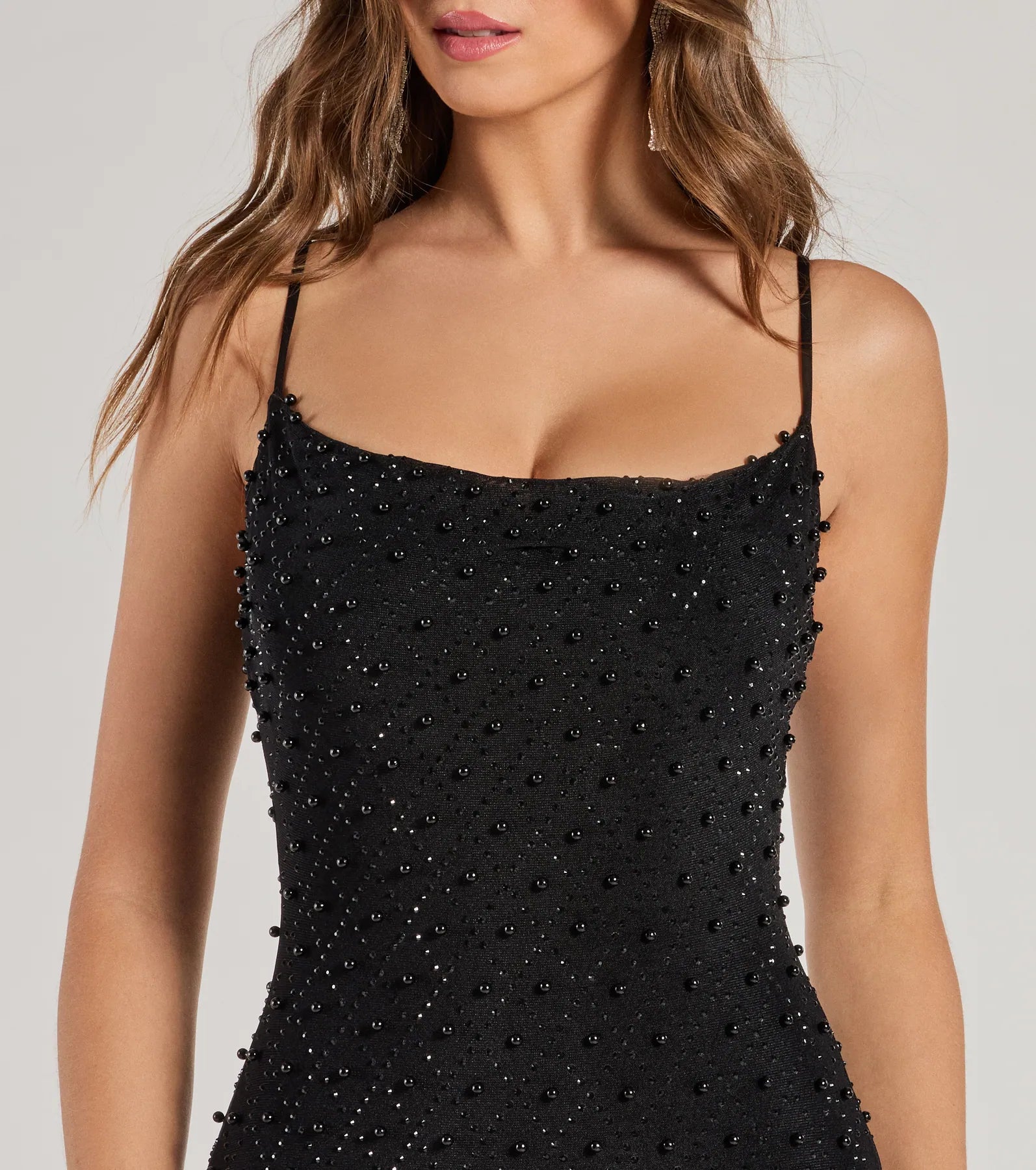 Elliot Rhinestone And Pearl Mesh Mermaid Dress - Image 3