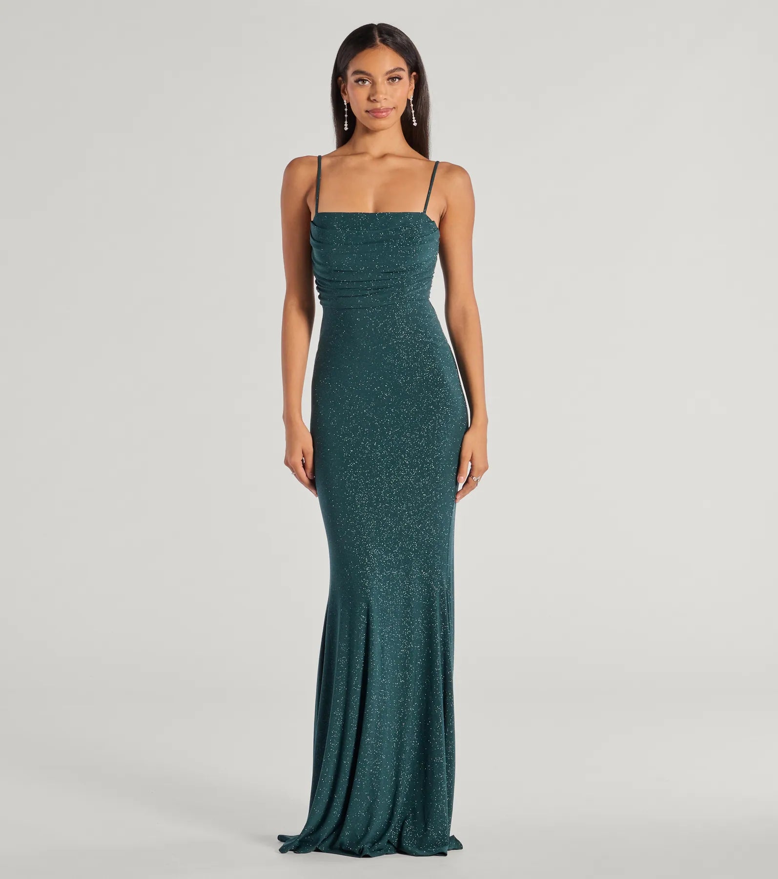 Colleen Lace Up Mermaid Glitter Formal Dress - Image 9