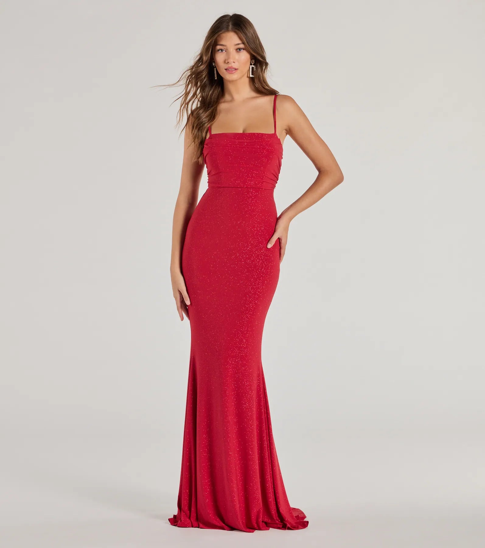 Colleen Lace Up Mermaid Glitter Formal Dress - Image 13
