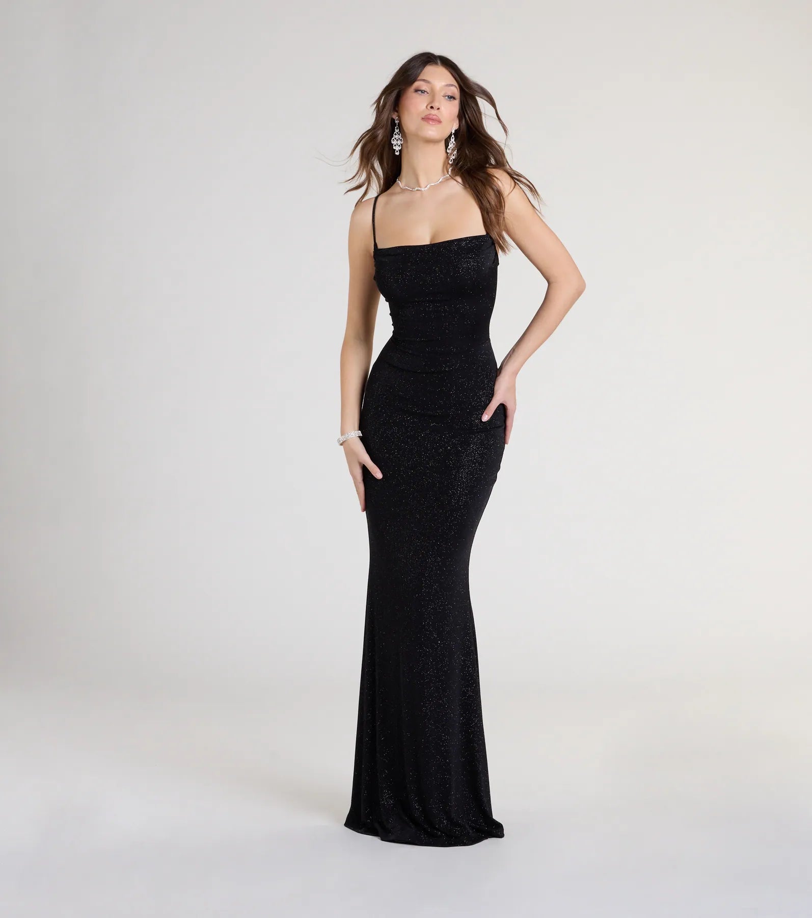 Joan Lace-Up Mermaid Glitter Formal Dress - Image 5