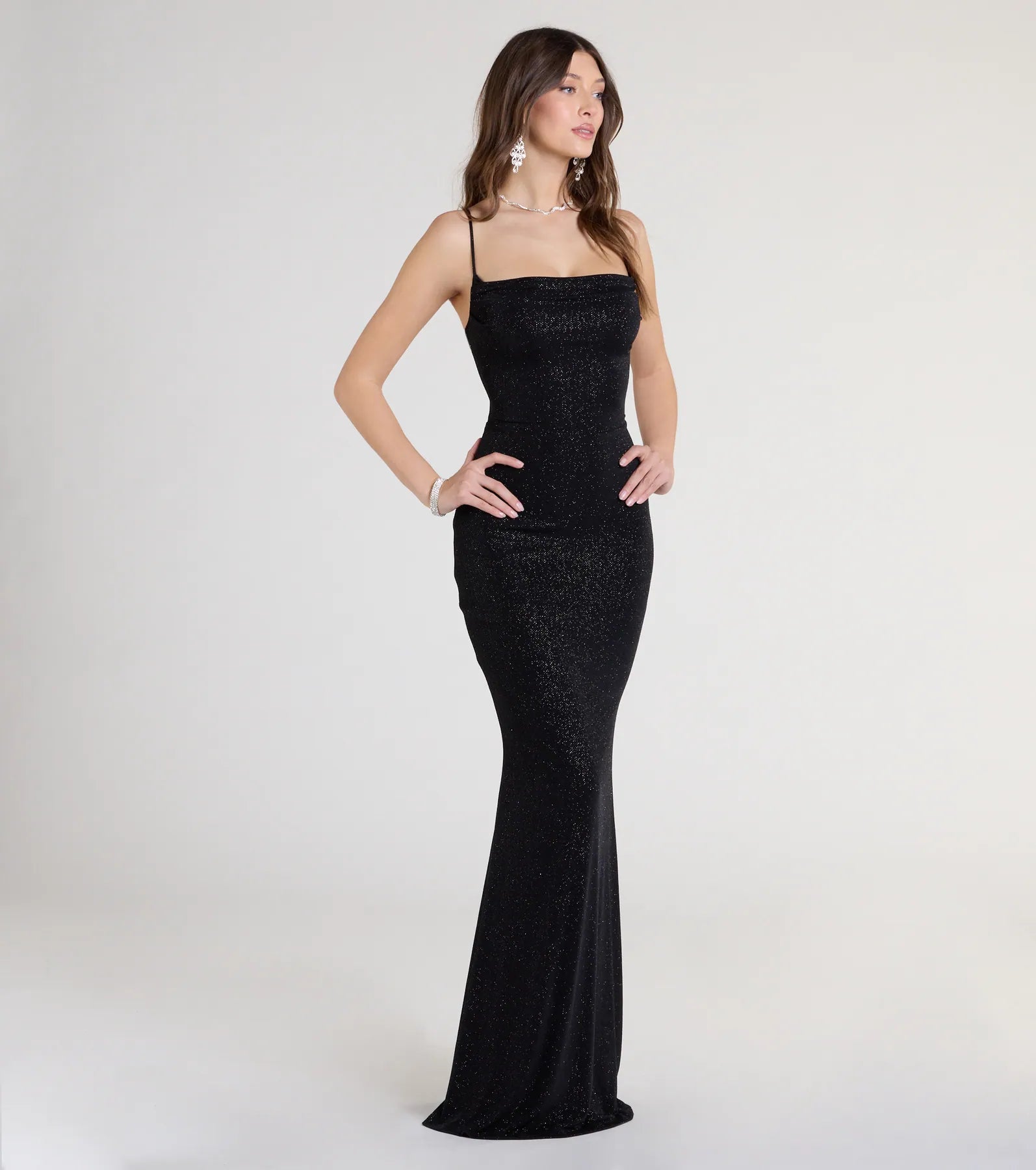 Joan Lace-Up Mermaid Glitter Formal Dress - Image 8