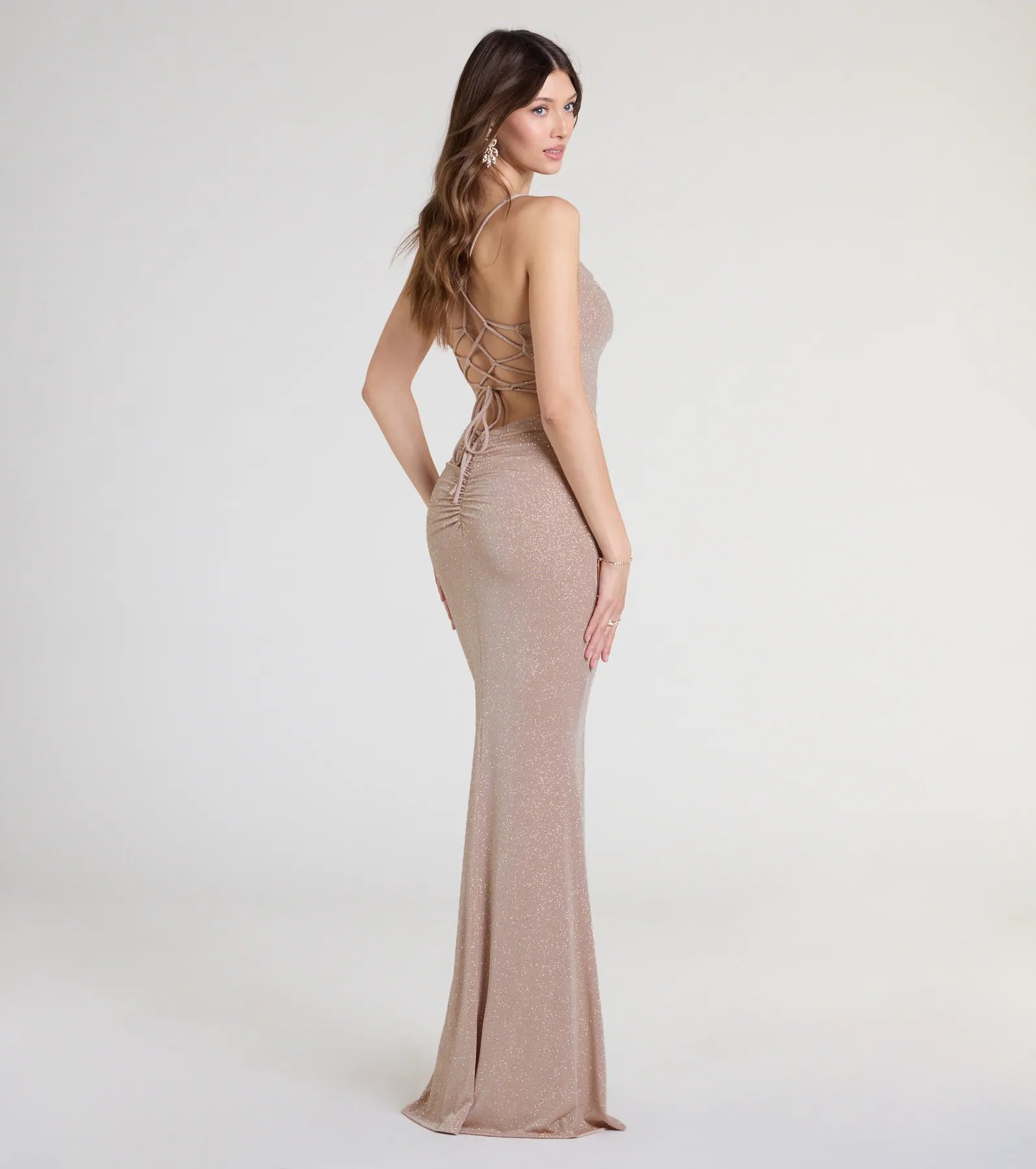Joan Lace-Up Mermaid Glitter Formal Dress - Image 2