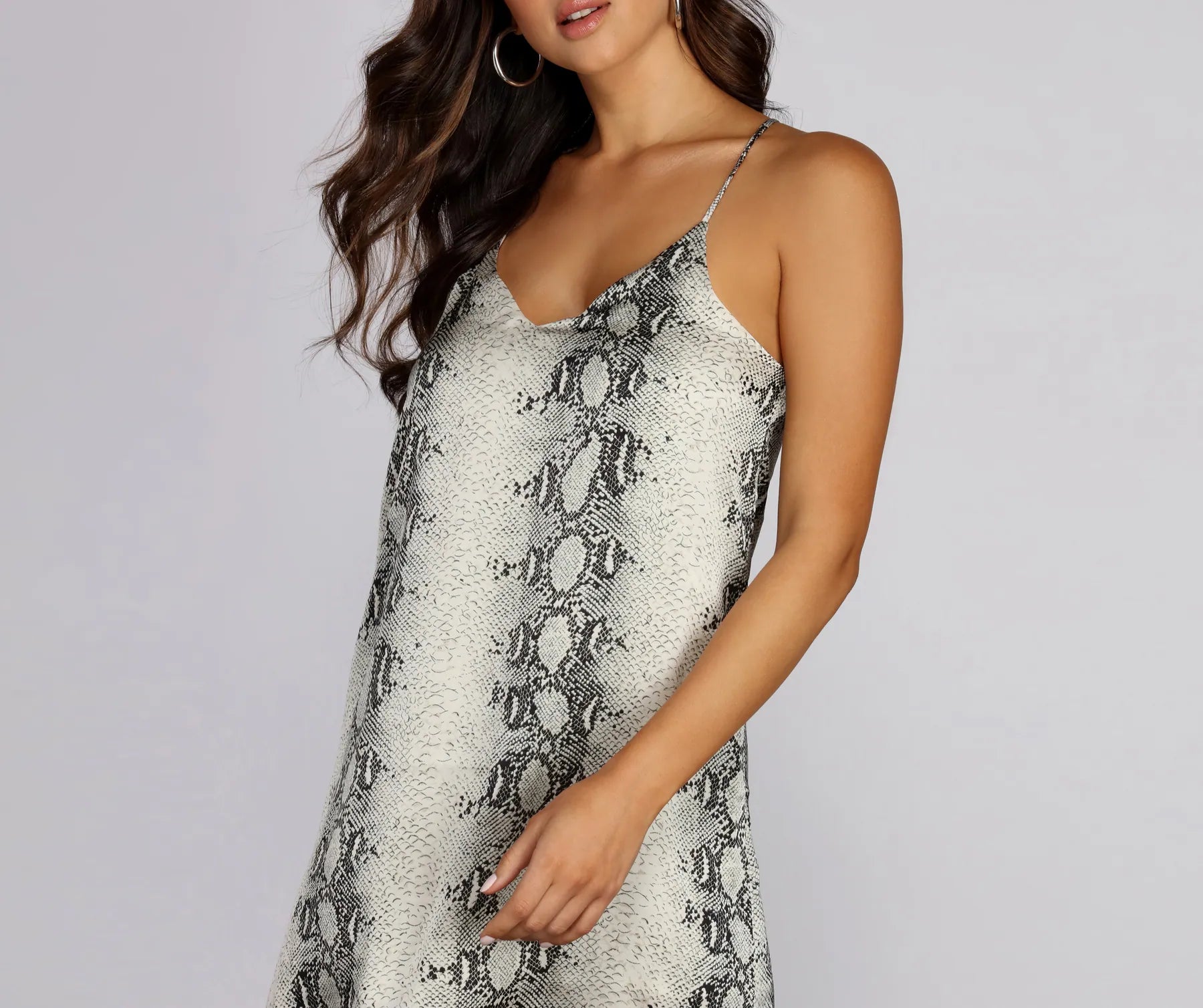 Snake Print A-Line Mini Dress - Image 4