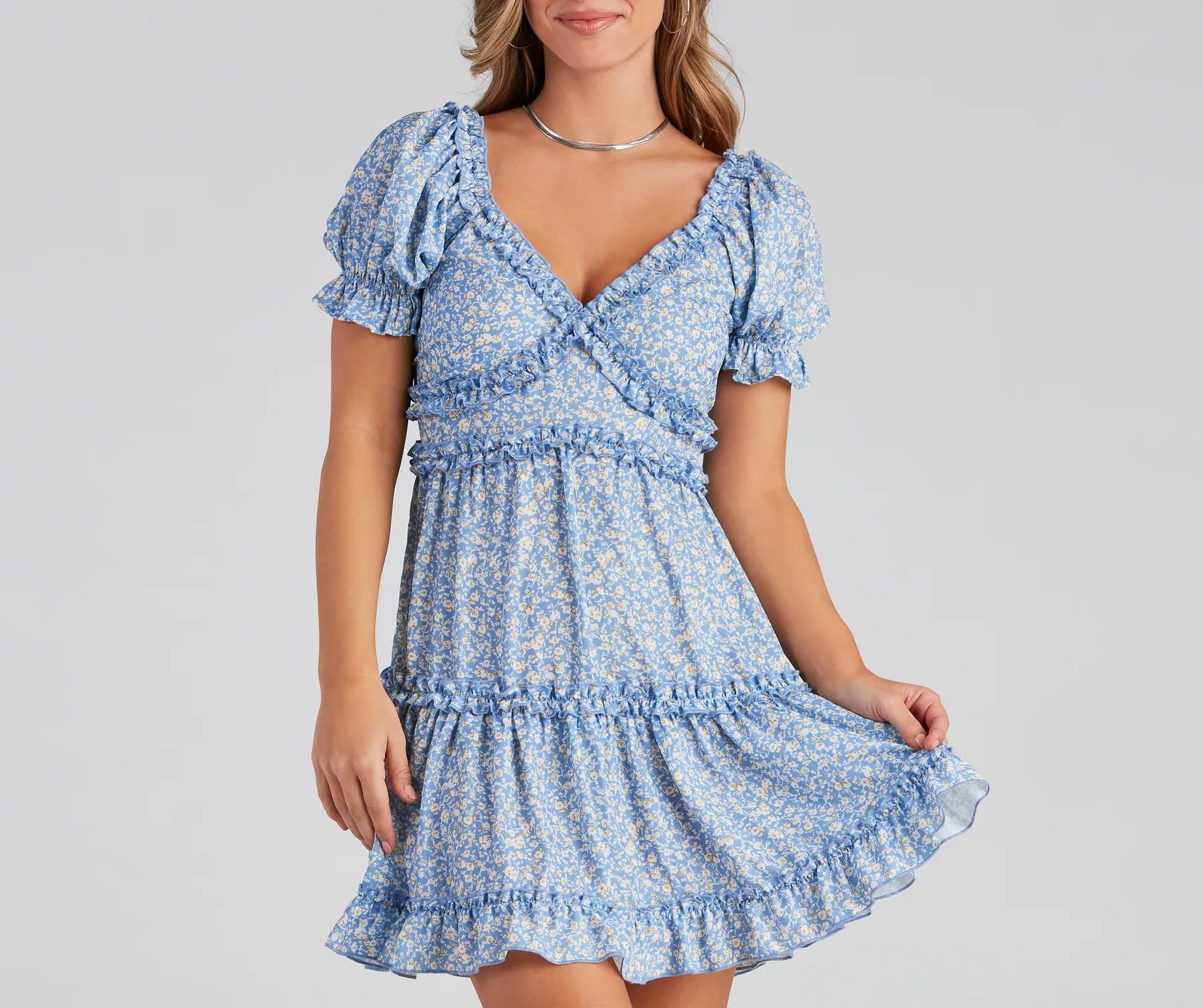 Brighten Up Floral Ruffle A-Line Dress - Image 2