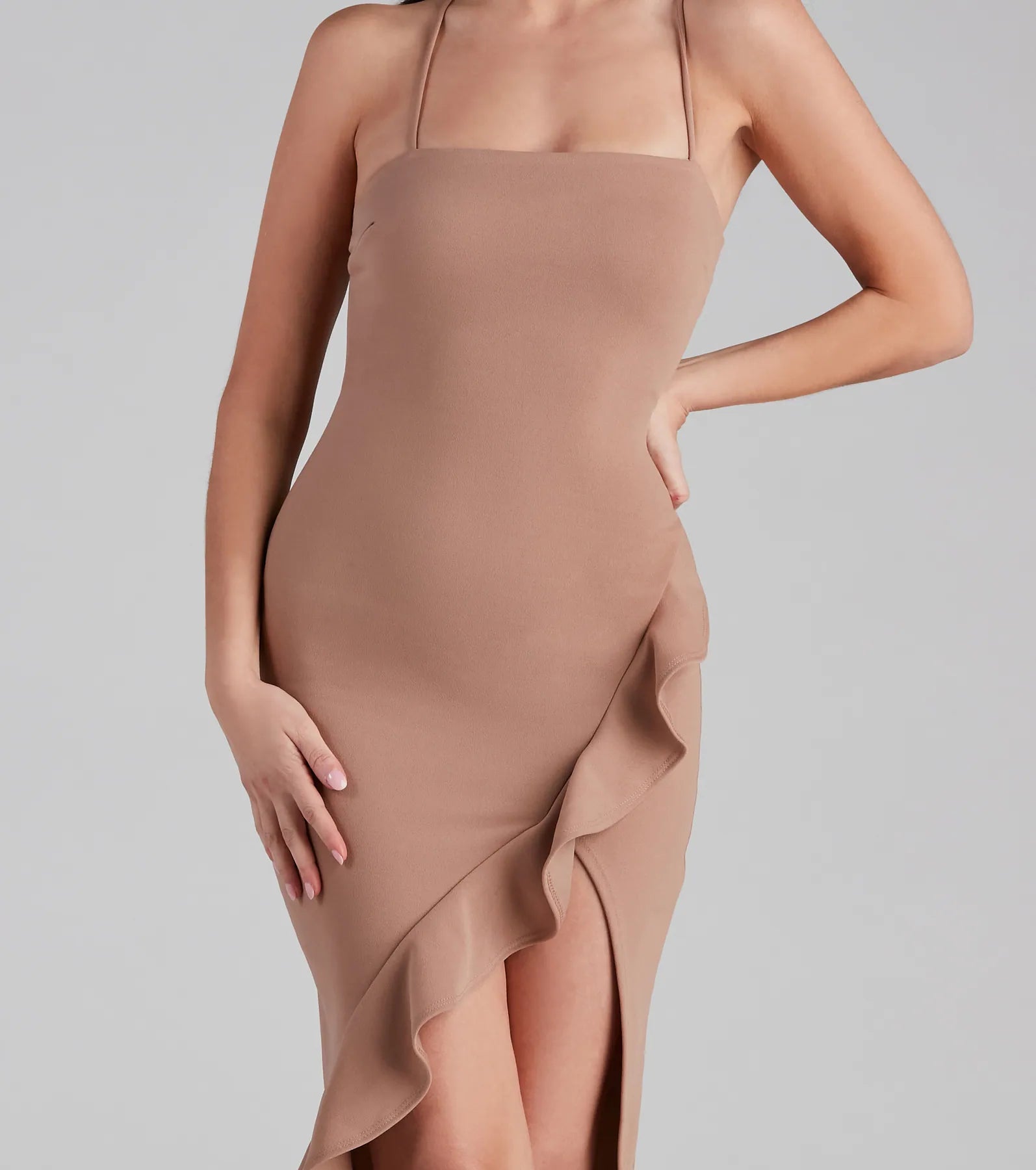 Add Some Flair Ruffle Detail Midi Dress - Image 38
