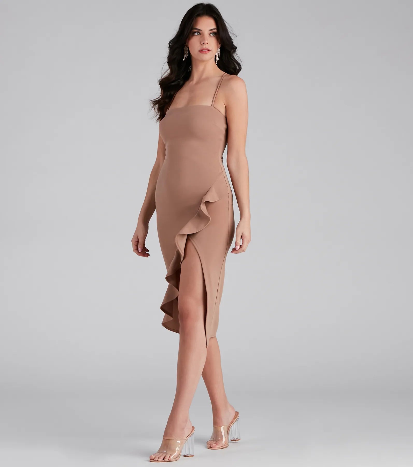 Add Some Flair Ruffle Detail Midi Dress - Image 39
