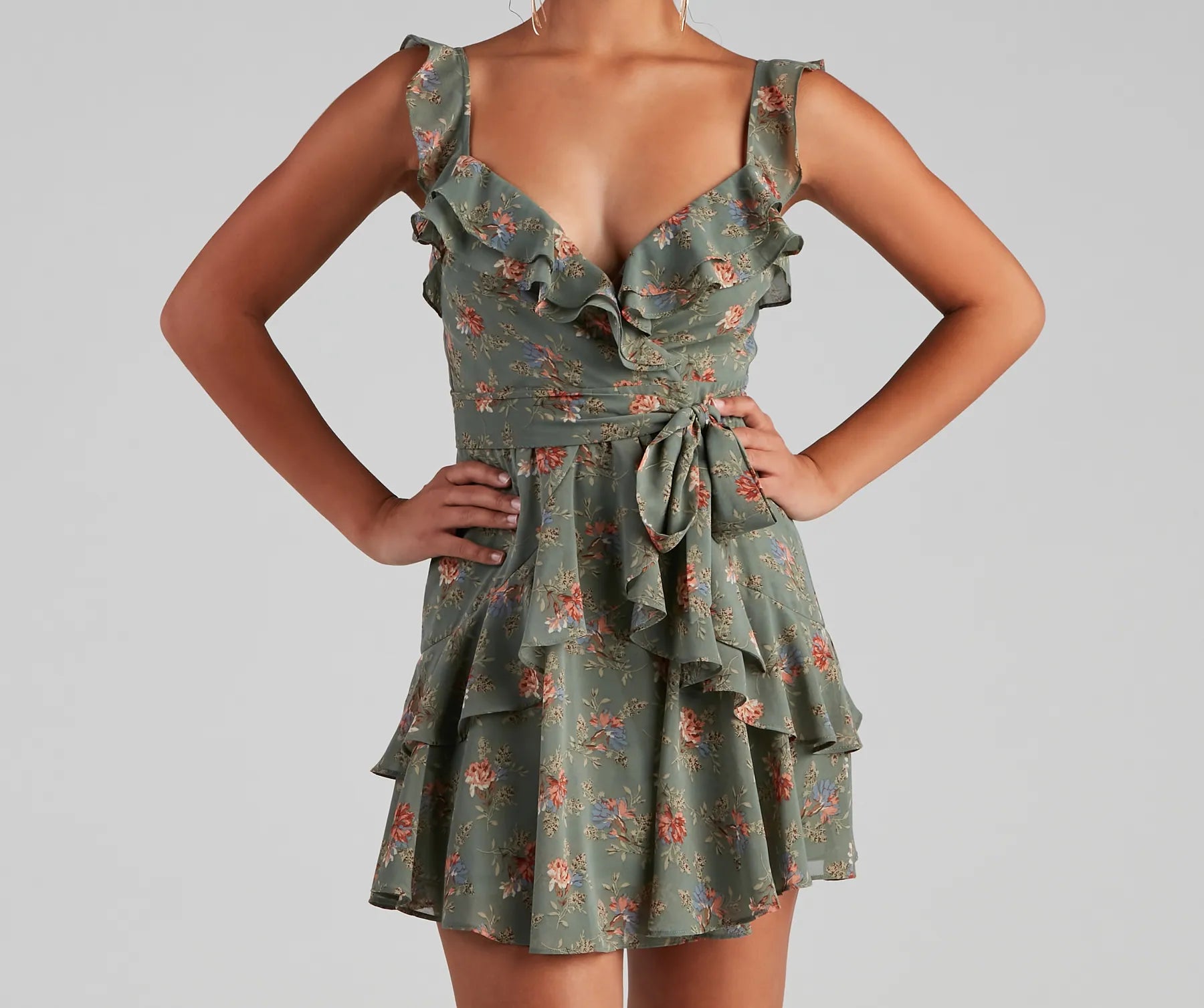 Too Sweet Floral Ruffled Skater Dress - Image 4