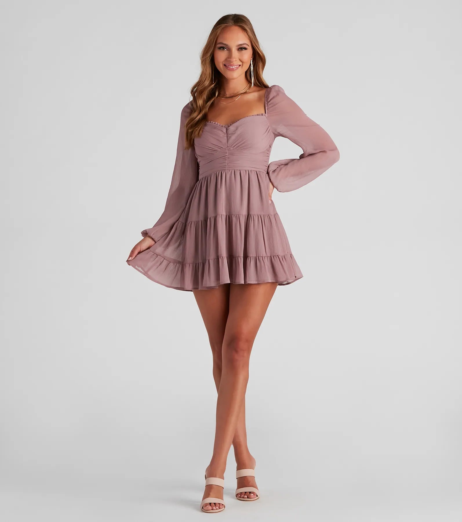 Effortless Muse Chiffon Skater Dress - Image 3