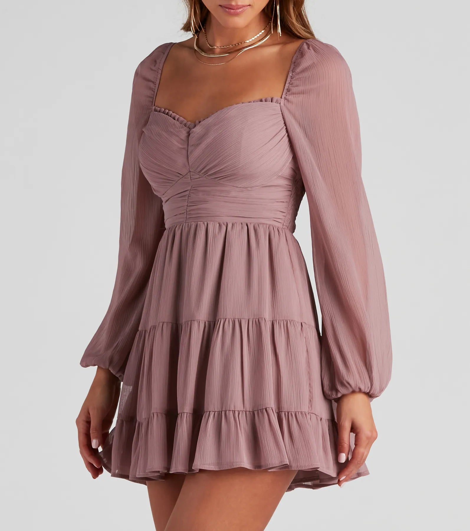 Effortless Muse Chiffon Skater Dress - Image 4