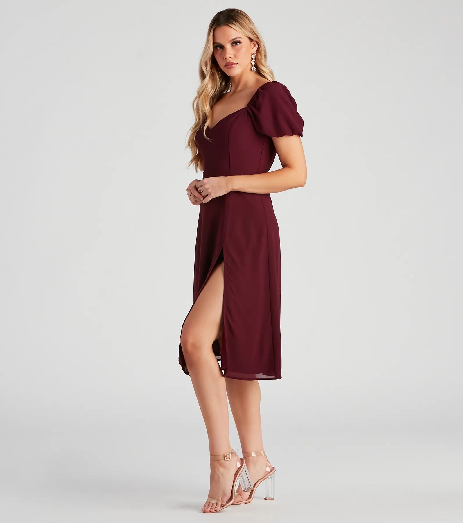 Sweet Harmony Chiffon Midi Dress - Image 3