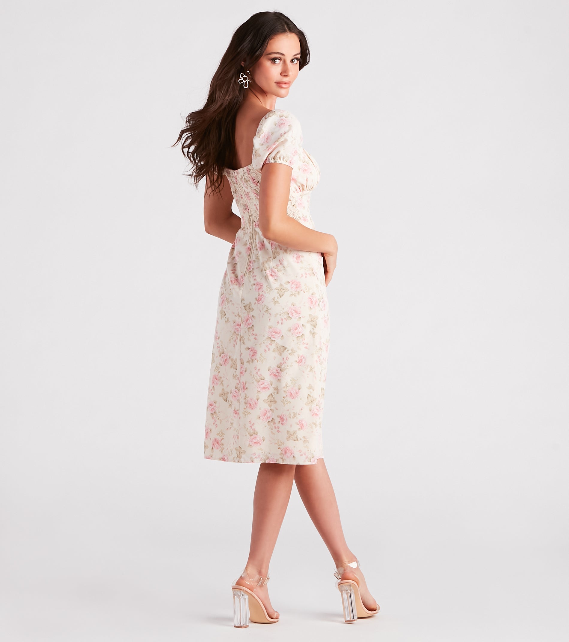 Charming Allure Floral Midi Dress - Image 2