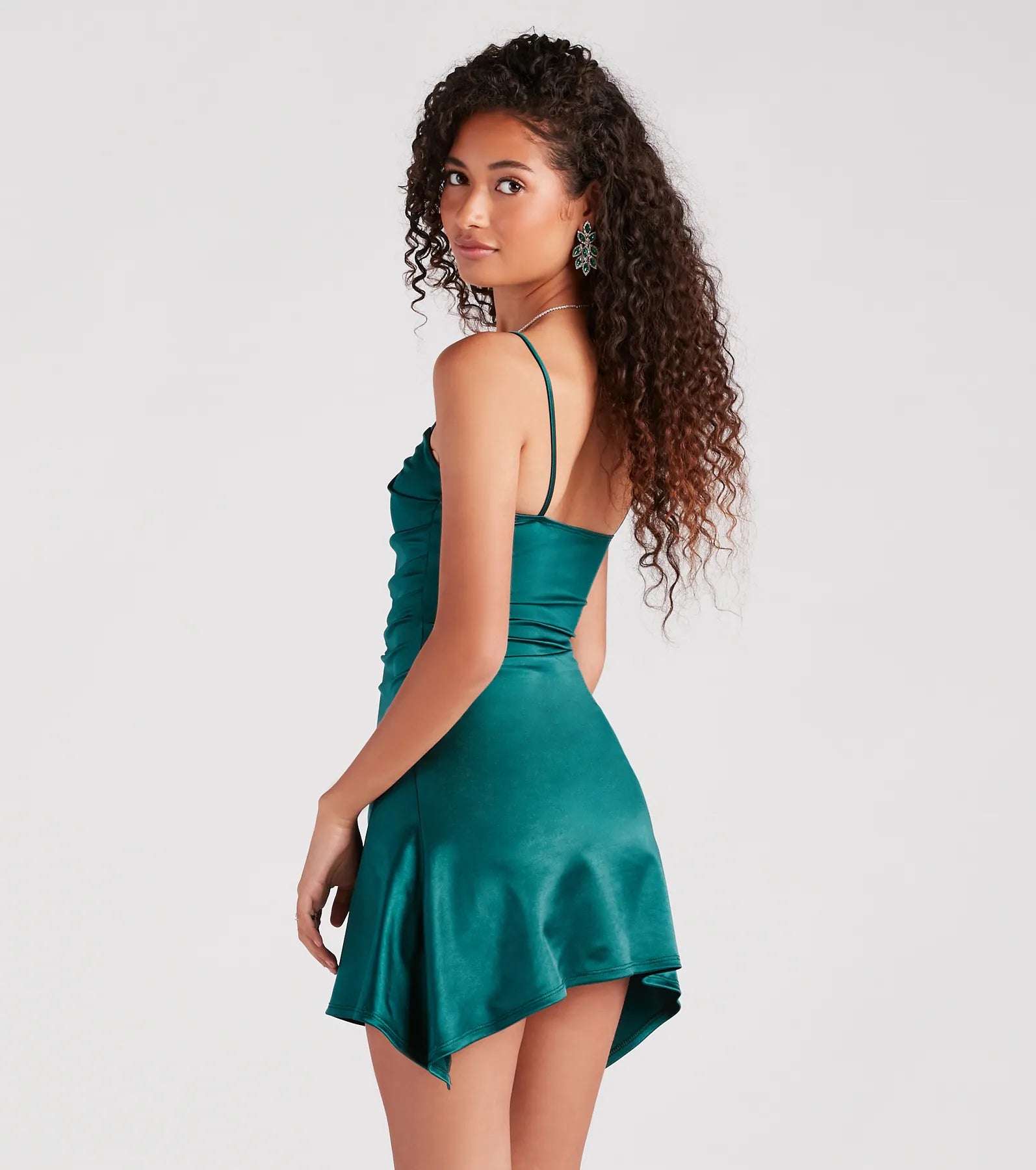 Show Off That Flair Satin A-Line Mini Dress - Image 2