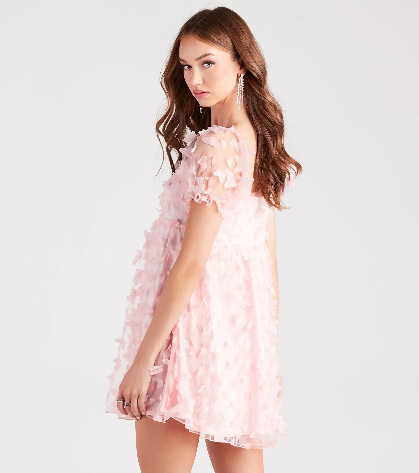 Wildest Dreams Butterfly Applique Babydoll Dress - Image 2