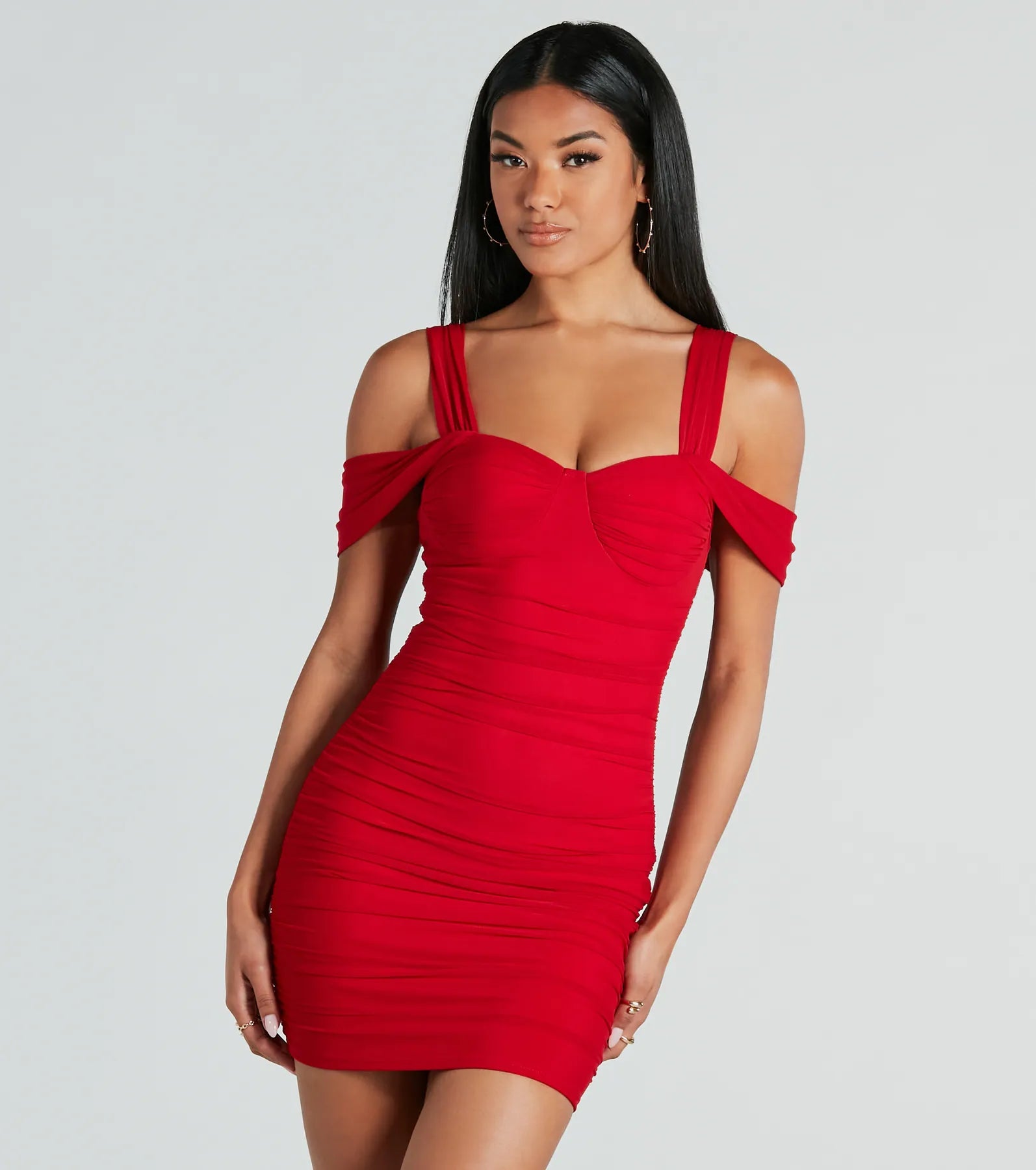 Winning Style Mesh Ruched Mini Dress - Image 9