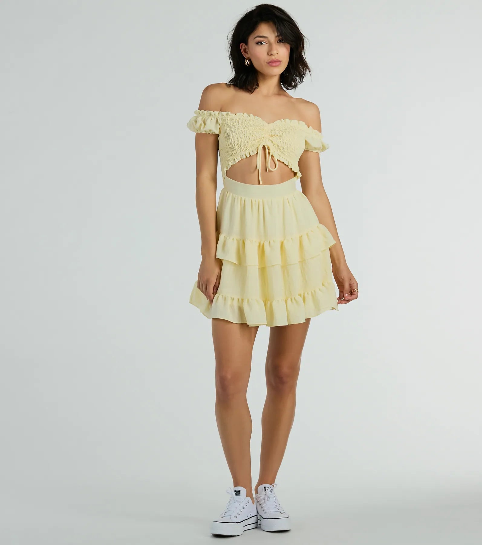 Girlycore Off-The-Shoulder Ruffled Skater Dress - Image 3