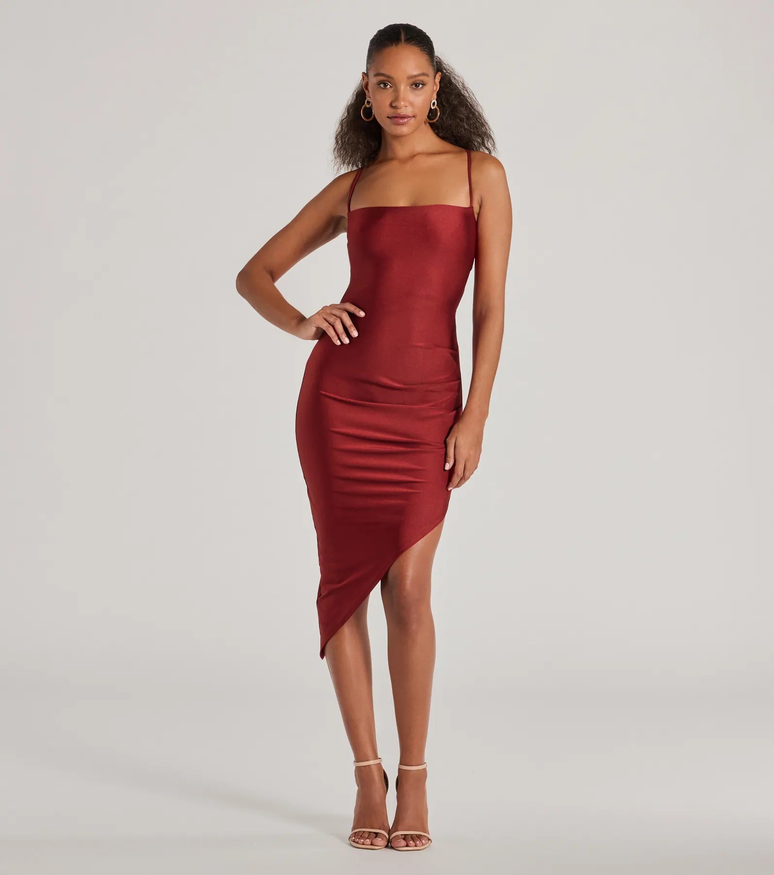 Love The Way Lace-Up Midi Dress - Image 9