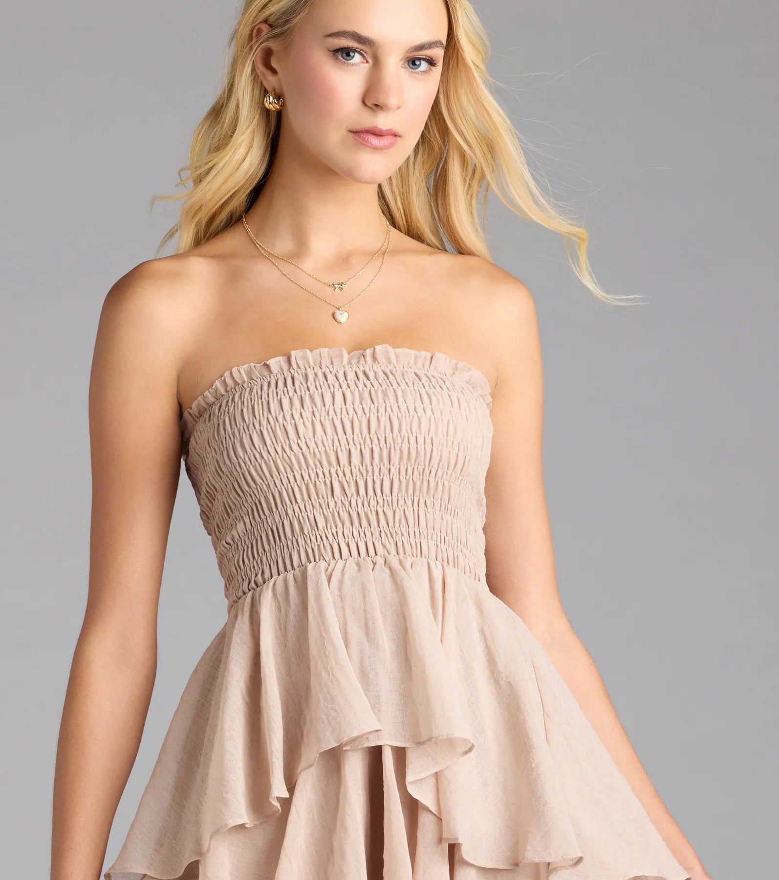 Breezy As Can Be Strapless Ruffled Midi Dress - Image 3