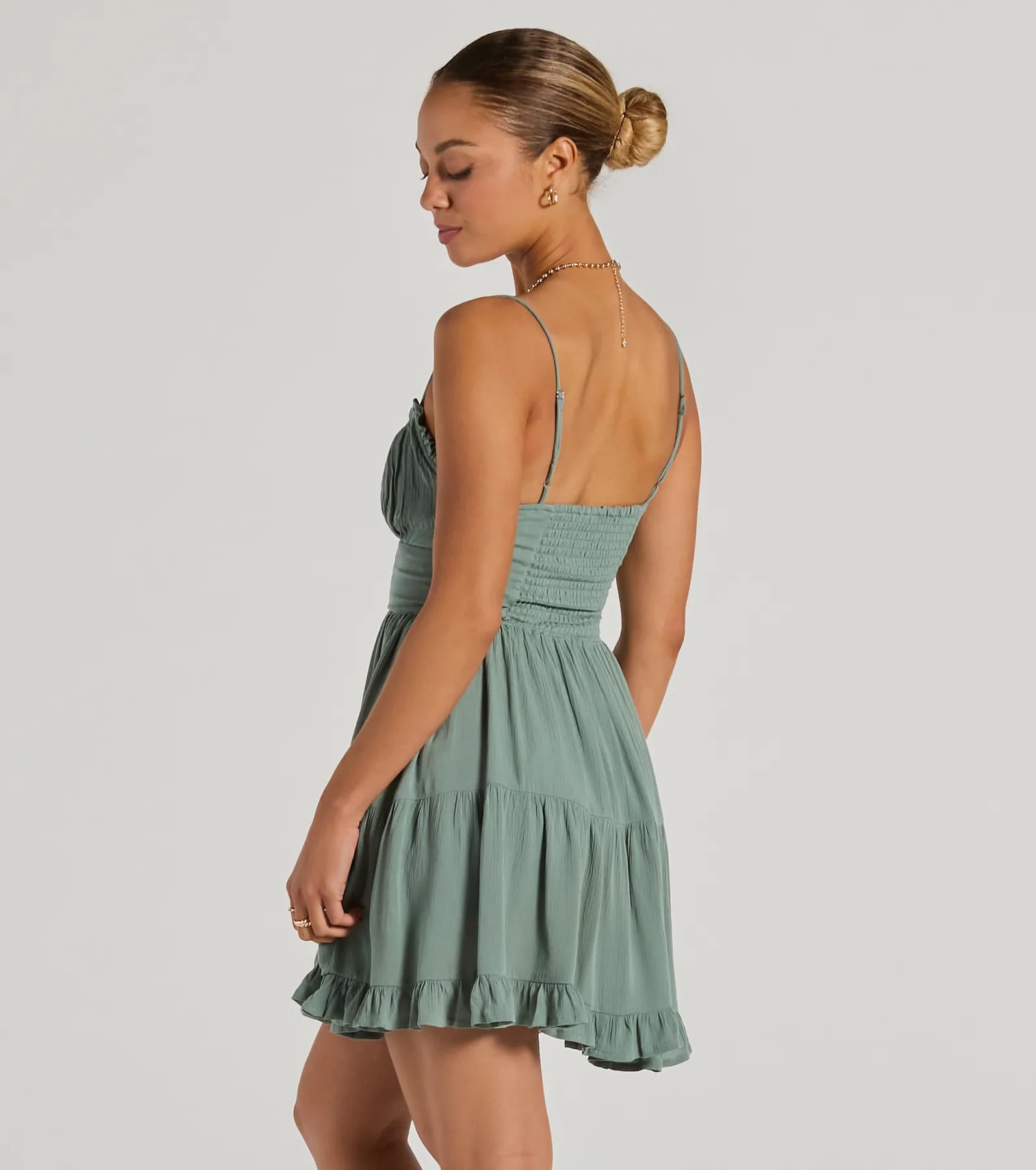 A Sweet Look Sleeveless Ruffled Skater Dress - Image 2