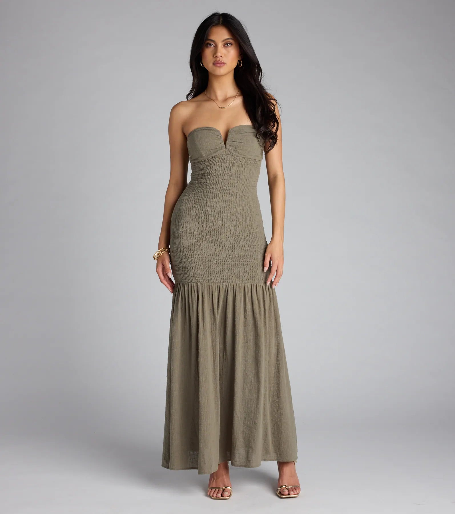 Breath Of Fresh Air Smocked Maxi Tube Dress - Image 2