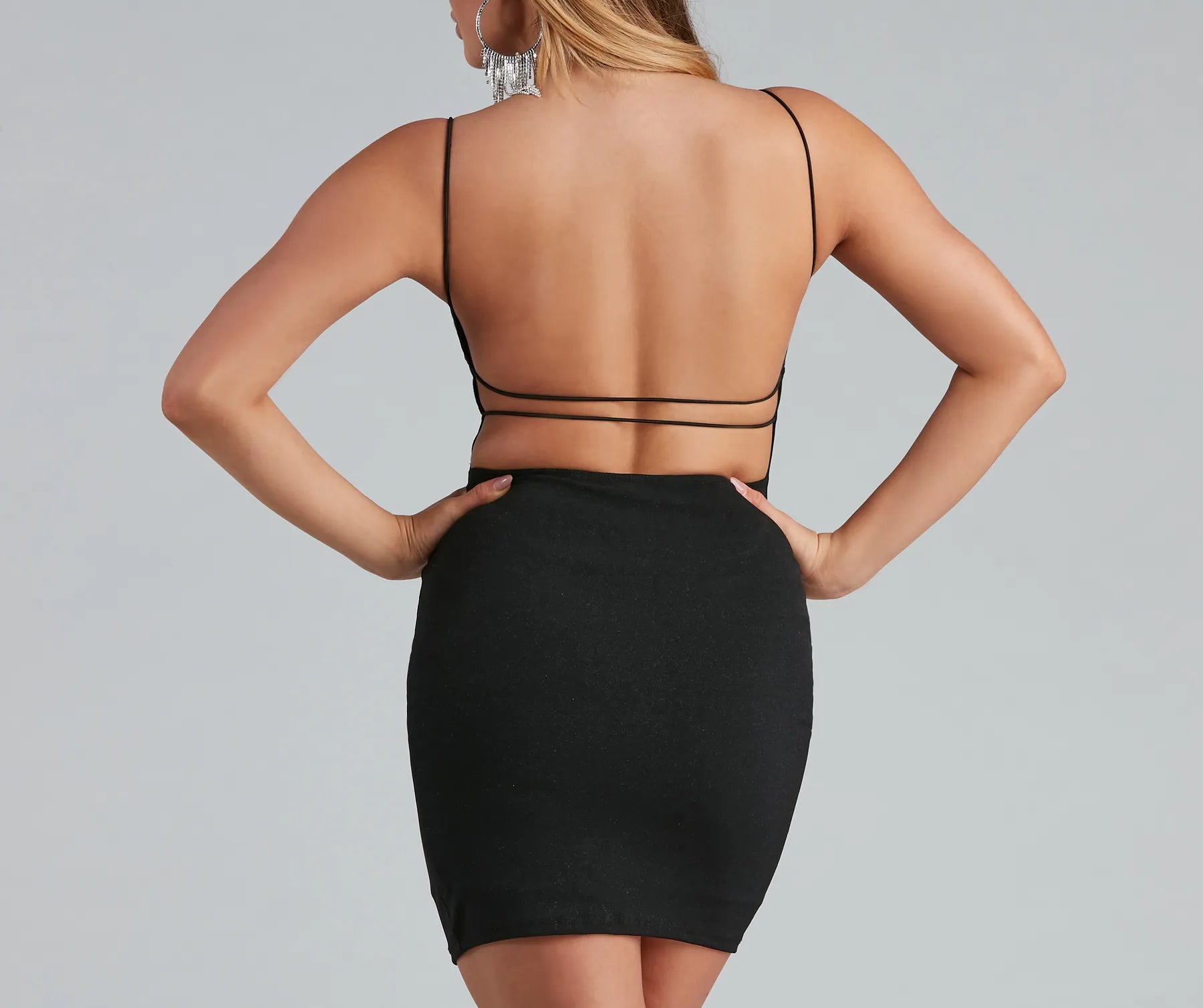 Moment To Shine Open Back Glitter Dress - Image 4