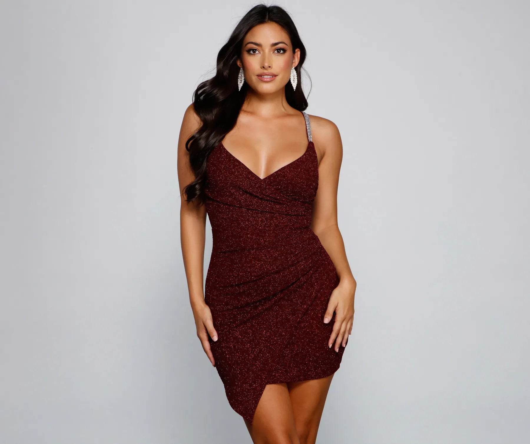 Dazzle And Glow Glitter And Rhinestone Mini Dress - Image 21