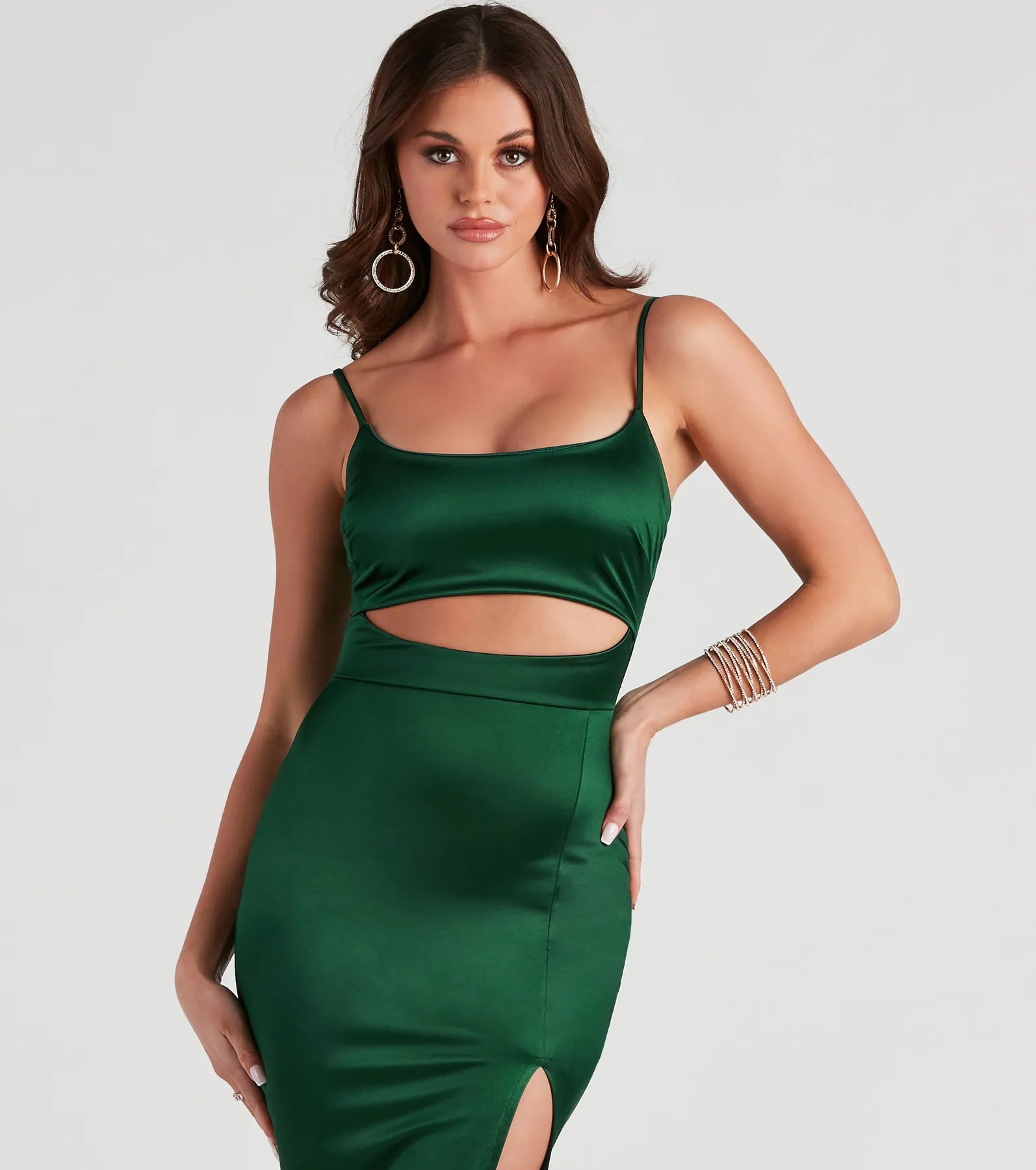All Eyes On You Satin Midi Dress - Image 8