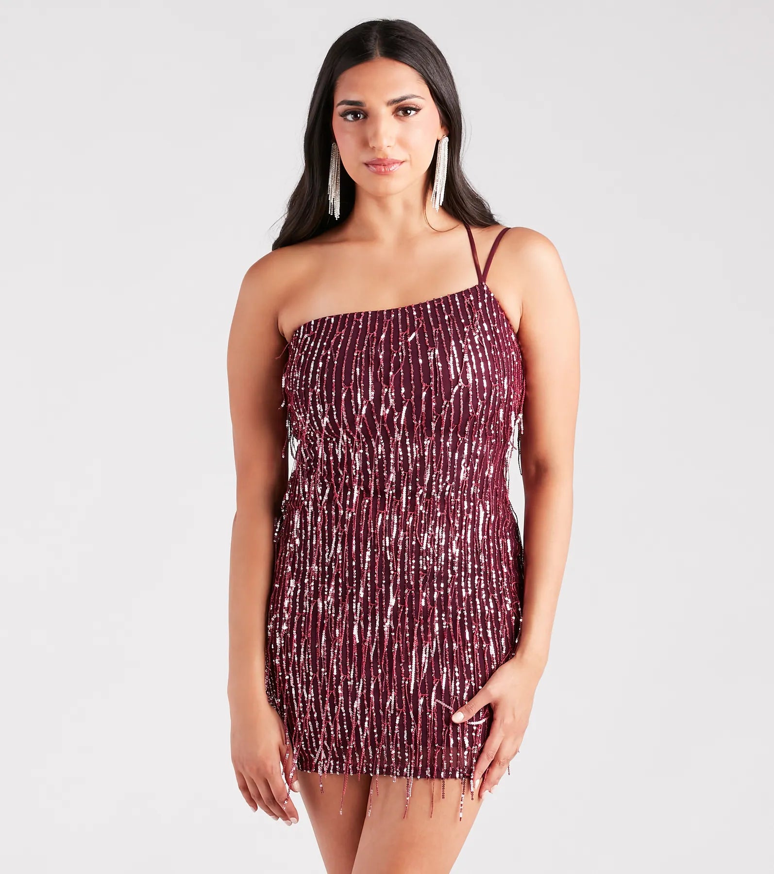 Shake It Up Sequin Fringe Mini Dress - Image 5