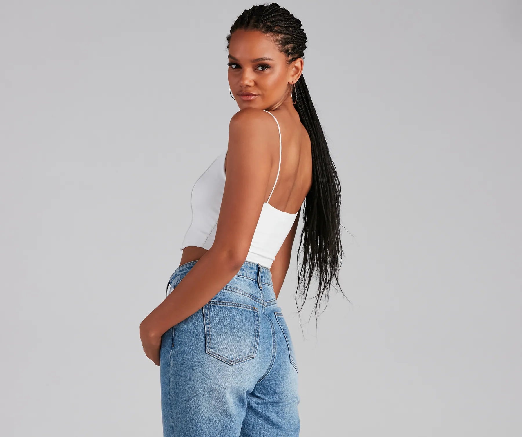 You're Not Basic Seam Crop Top - Image 10
