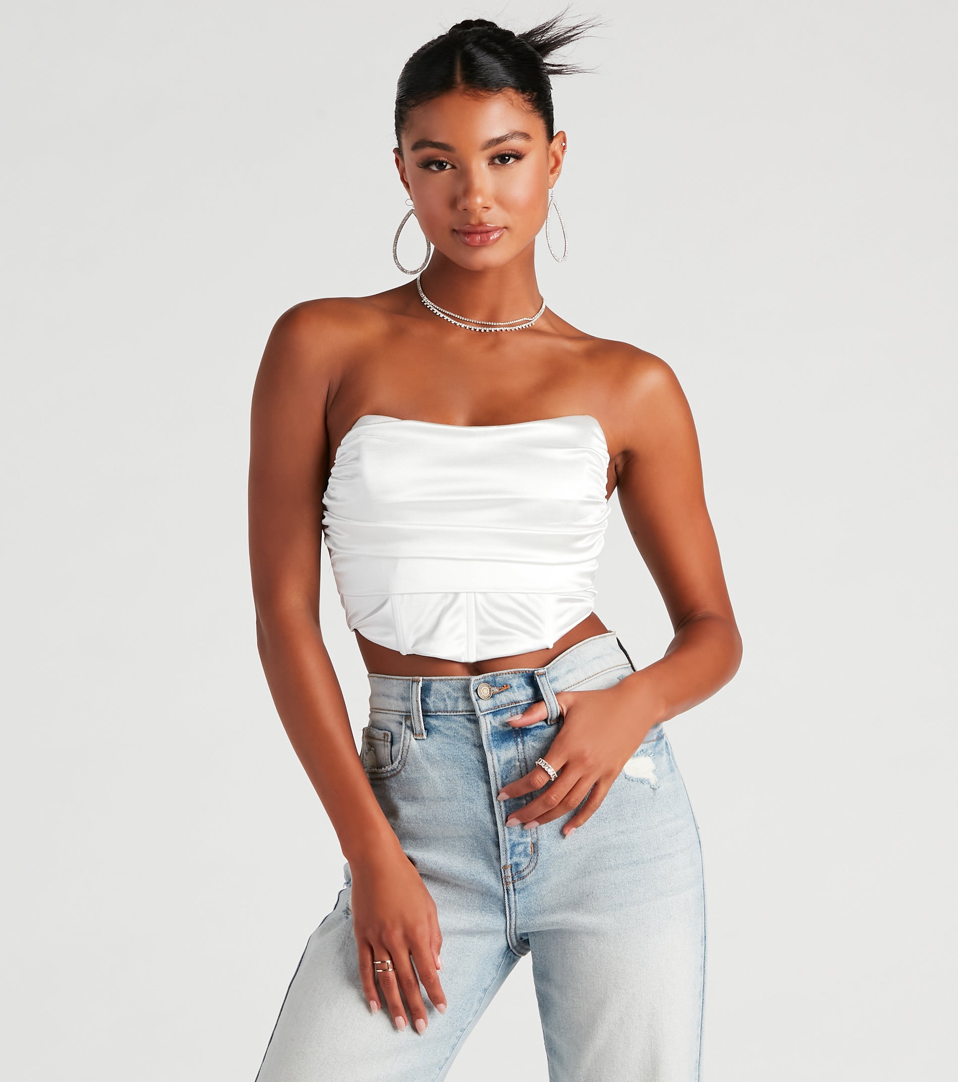 Oh-So-Sleek Satin Corset Top - Image 5